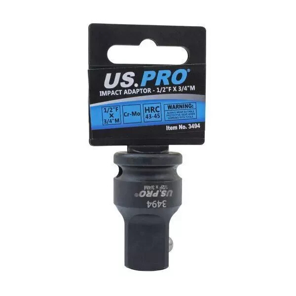 US PRO Tools Impact Socket Adaptor Step Up Adapter 1/2″ Inch F to 3/4″ Inch M