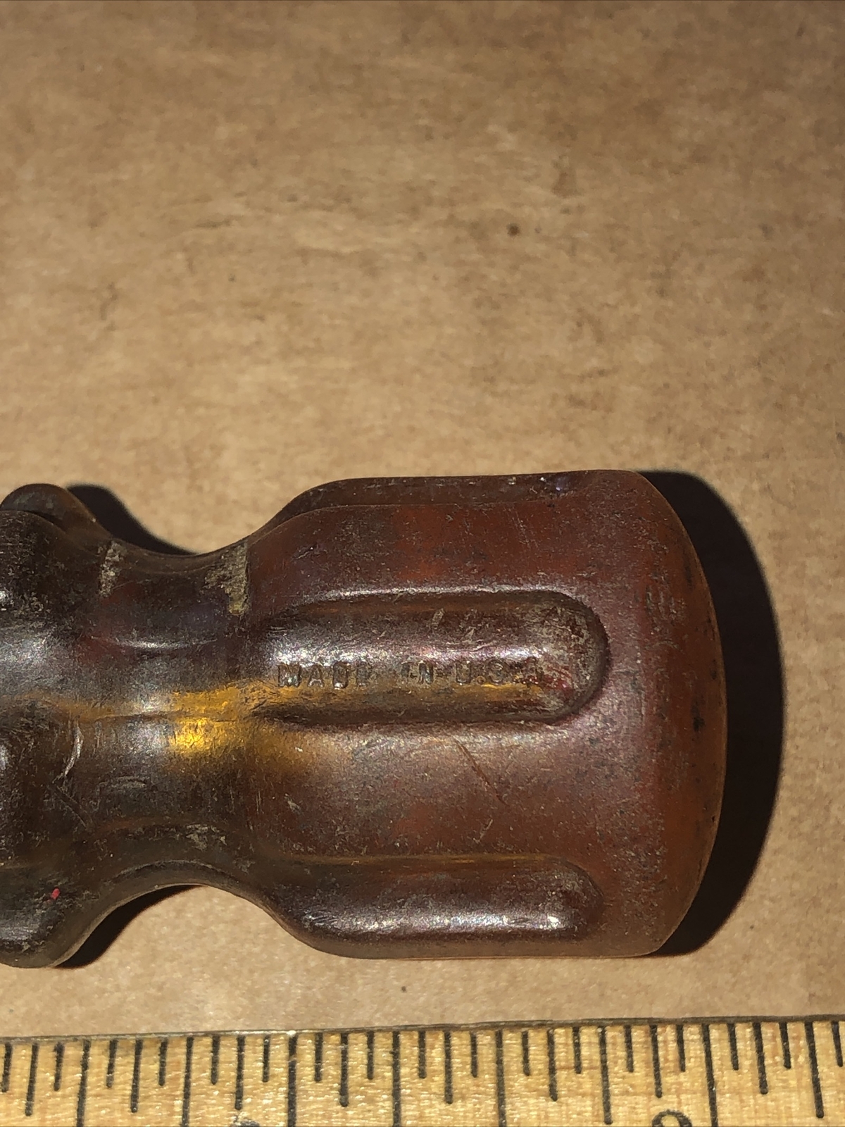 Stubby Phillips Screwdriver no. 1 made in USA (yellow) translucent see photo’s !