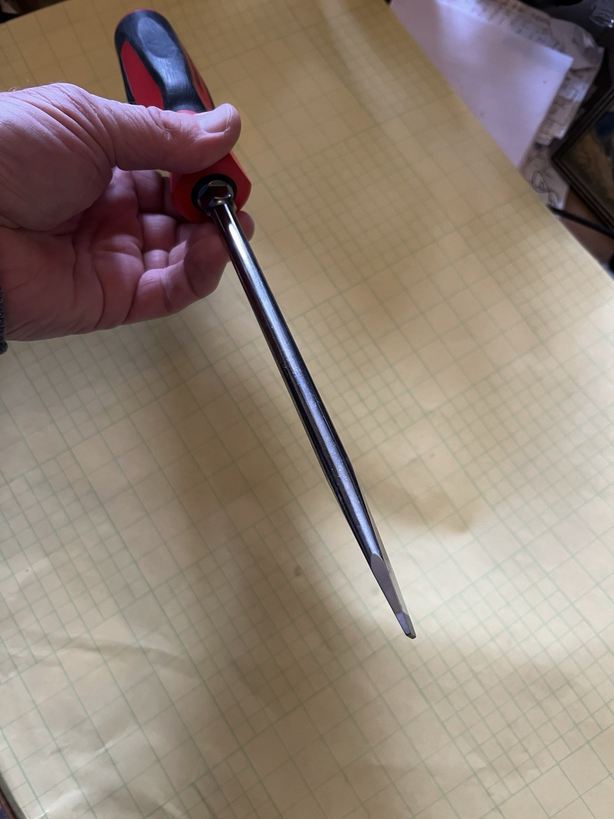 Snap On Flat Slotted Screwdriver Full Size SGD8B Classic Red Colour Soft Grip