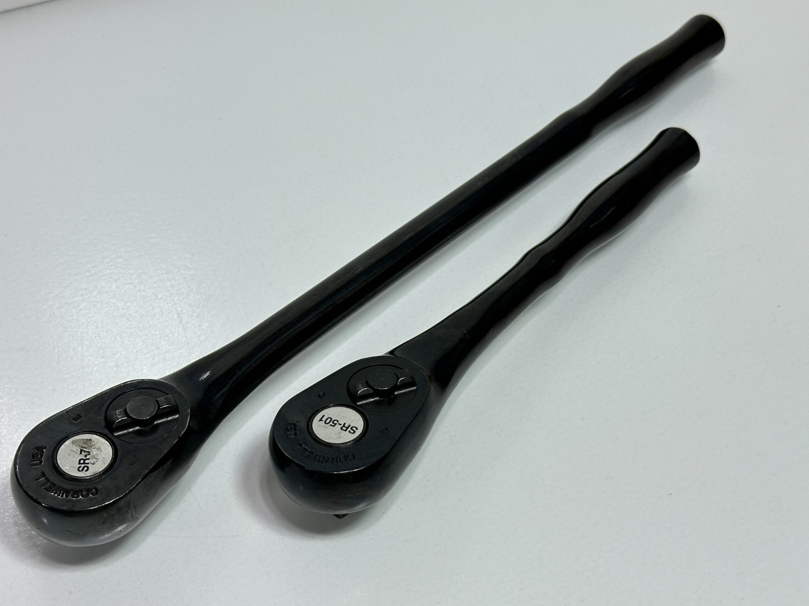 Cornwell USA 2pc SR-701 & SR-501 Ratchet Set Pair, 1/2” Drive BLACK Oxide Finish
