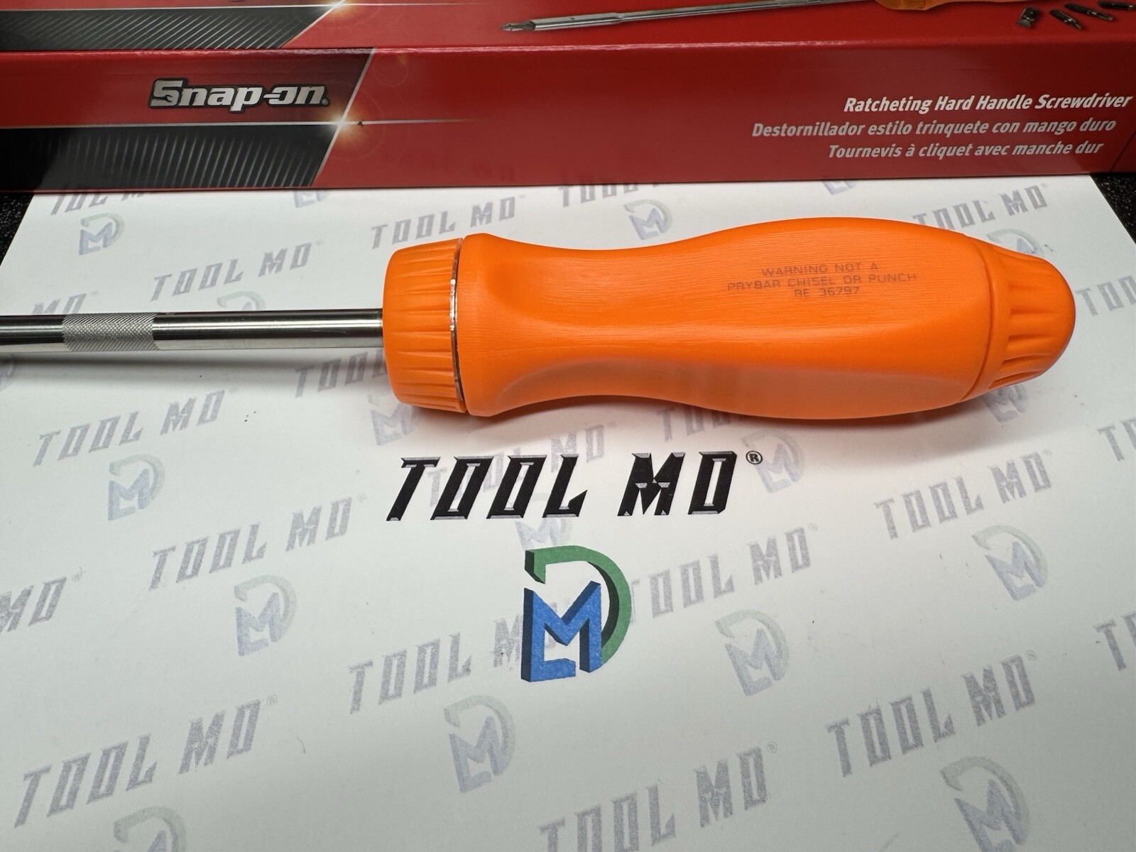 Snap-on Tools USA NEW ORANGE Hard Grip 8″ Shaft Ratcheting Screwdriver SSDMR8AO