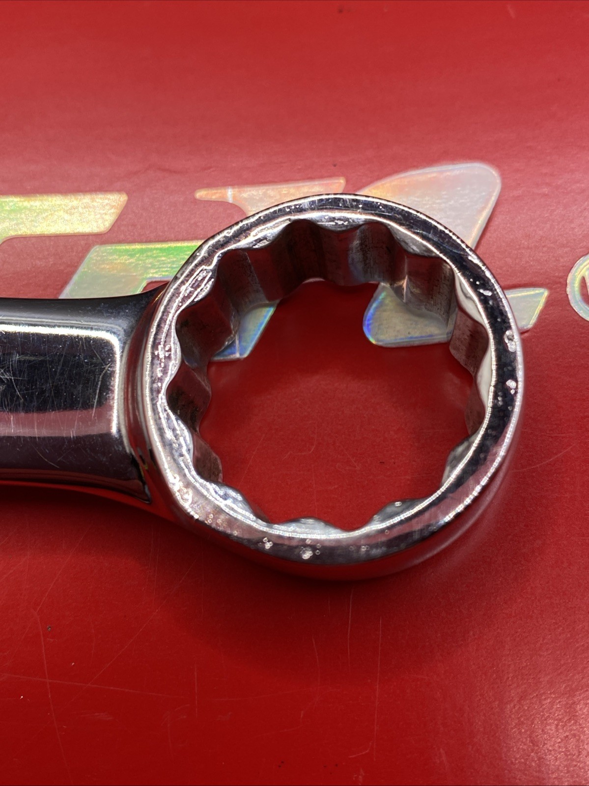 Snap On Tools OEX280 7/8″ 12PT SAE Short Chrome Combination Wrench Clean