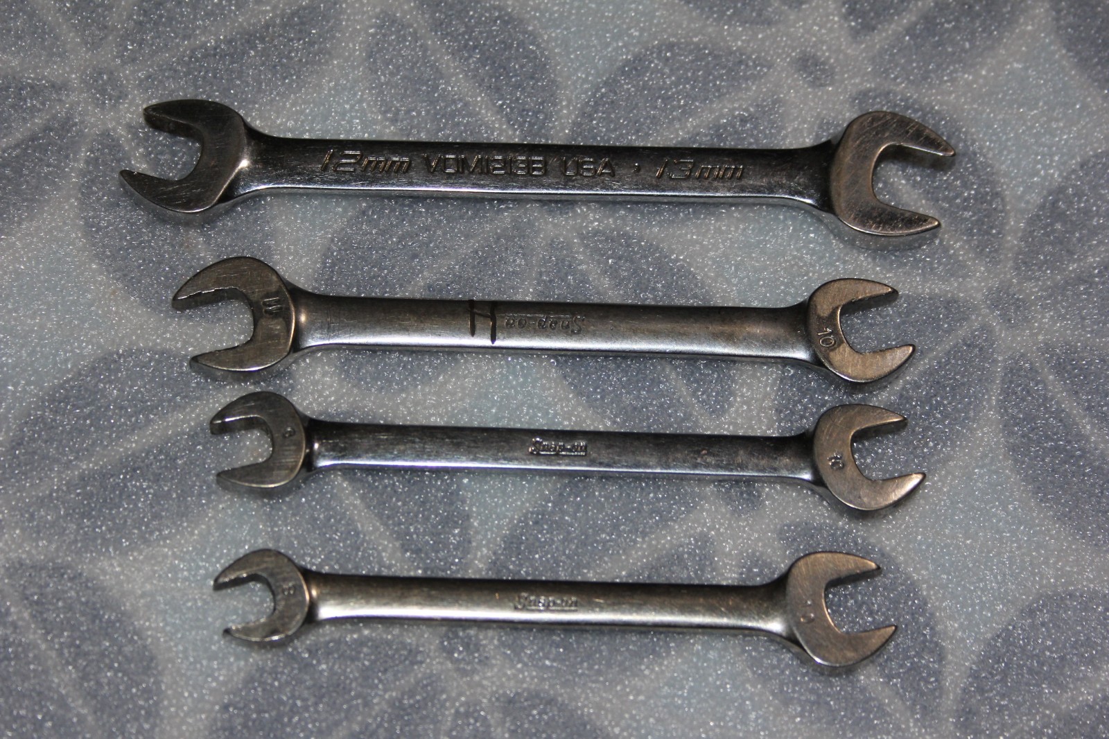 4-Snap On VOM1213B, VOM1011, VOM810, VOM910 Double Open Ended Wrenches Metric
