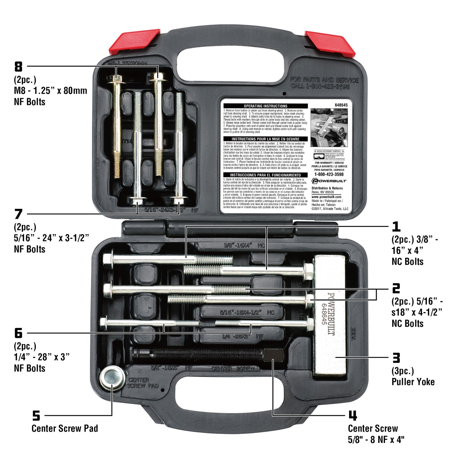 Powerbuilt Heavy Duty Steering Wheel Puller – 648645