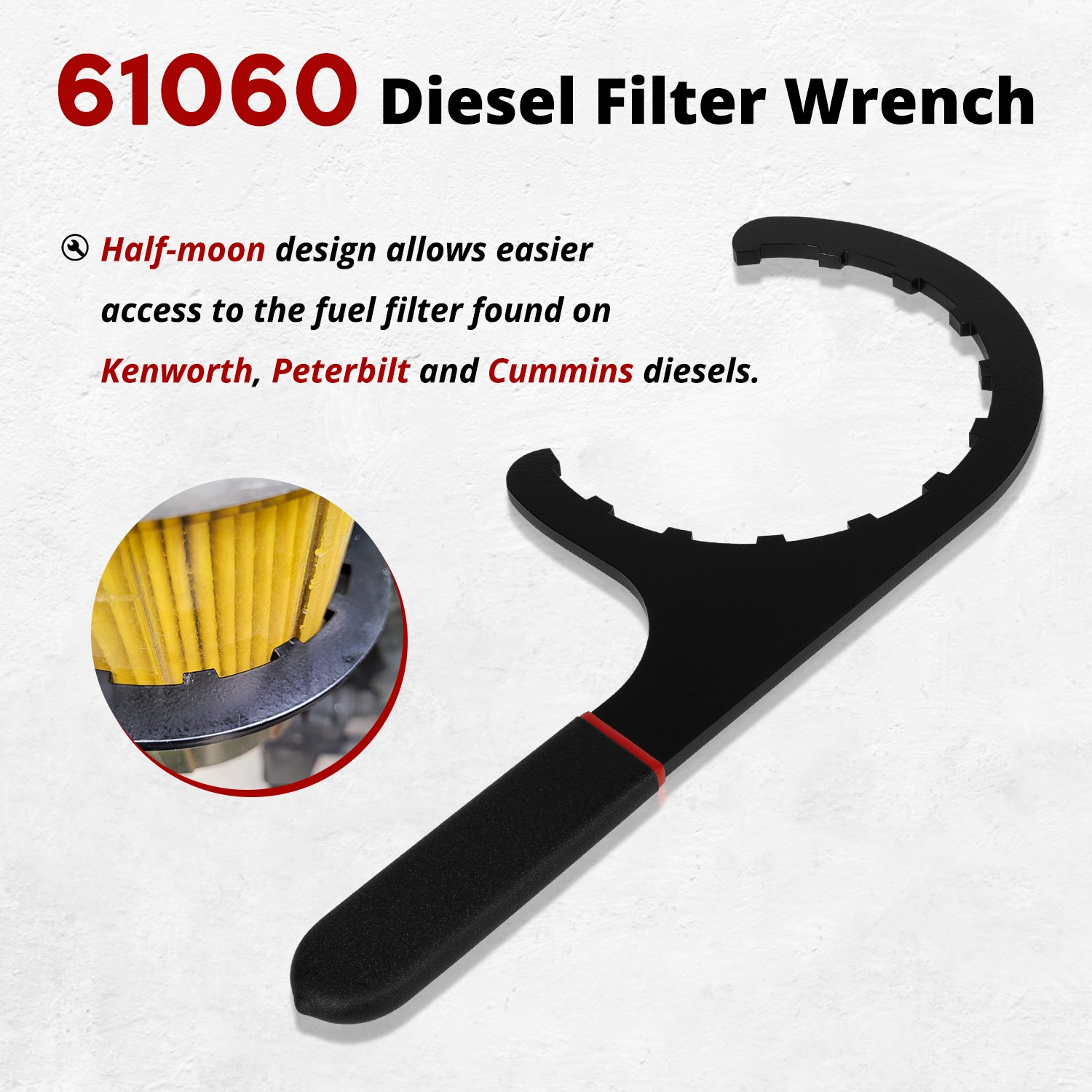 61060 Diesel Filter Wrench for Paccar Fuel Filter Tool for Kenworth