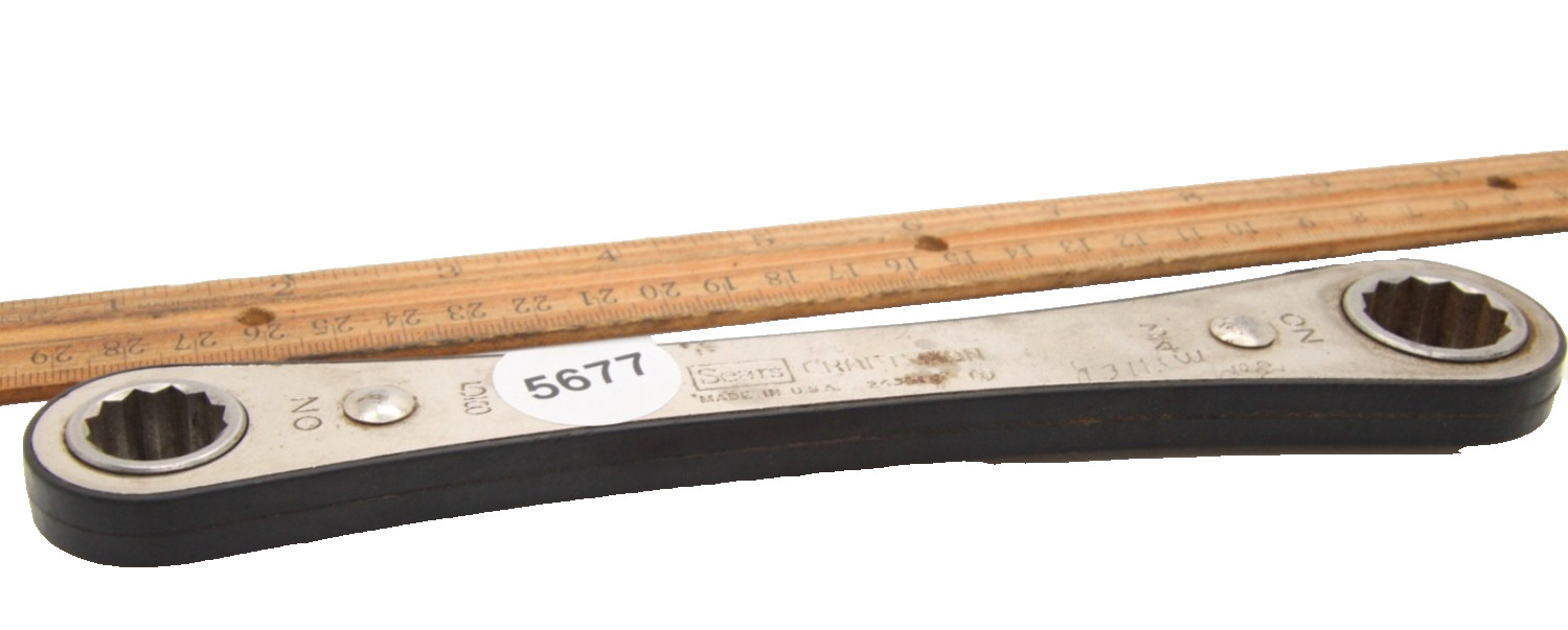 Craftsman 243684 5/8″ X 3/4″ 8-1/2″ Long 12 Point Ratcheting Box End Wrench USA