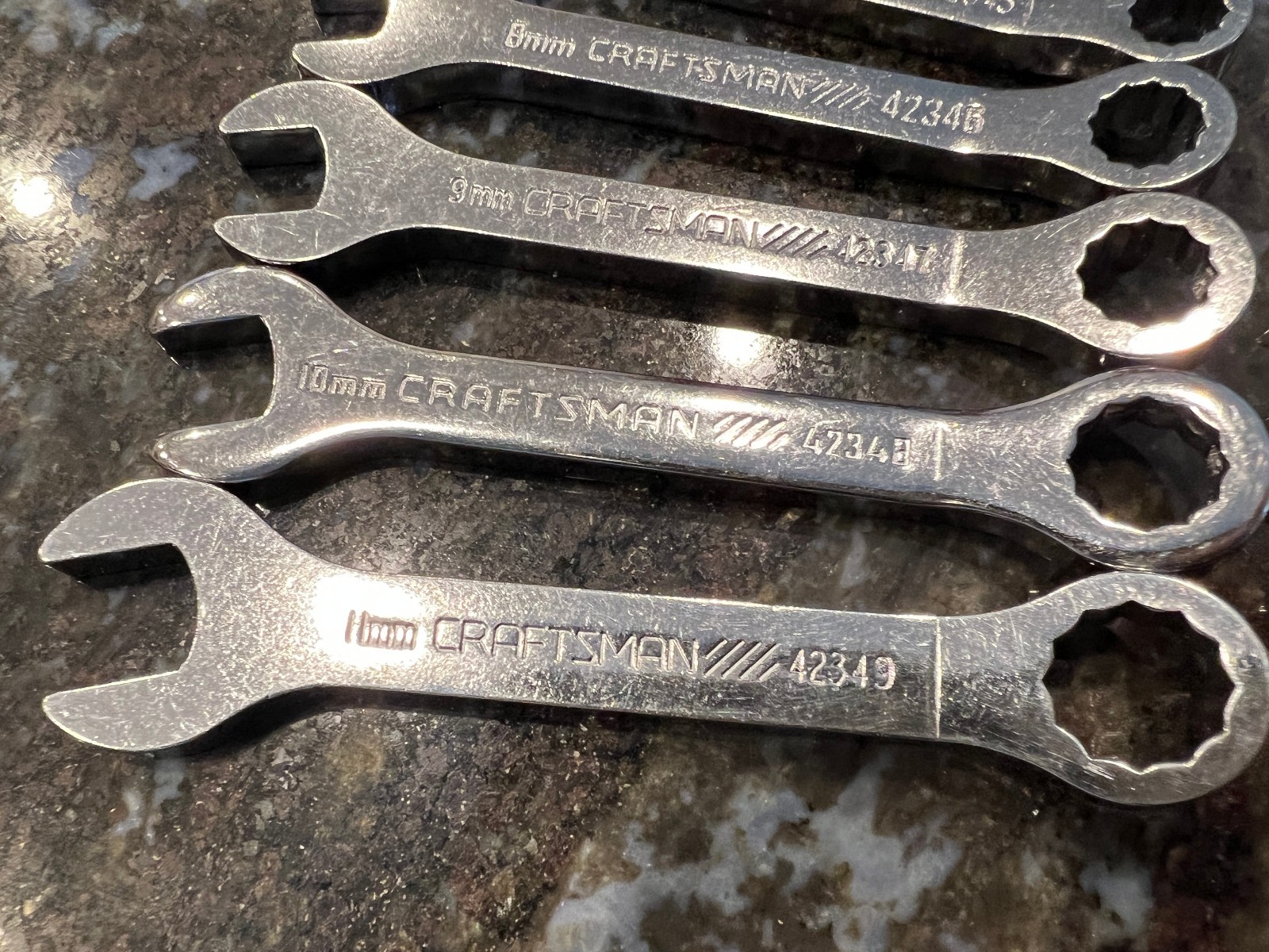 16 Pc Craftsman Stubby Midget Combo Wrench Set SAE 42320-29 Metric 42340-49