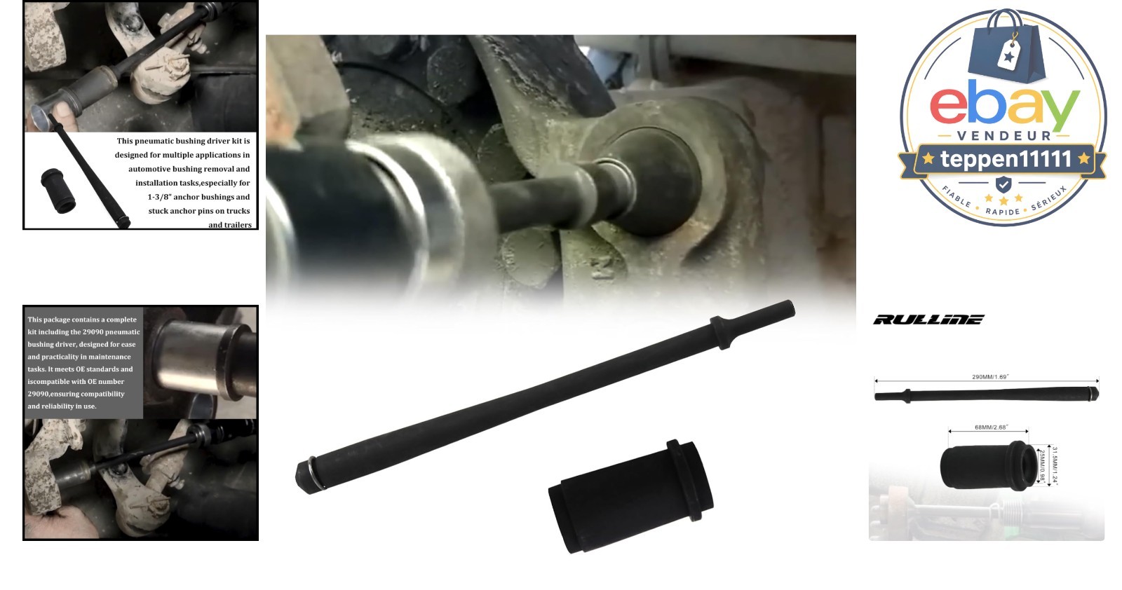 Heavy-Duty Truck Anchor Pin Bushing Removal Tool Kit 1-3/8″