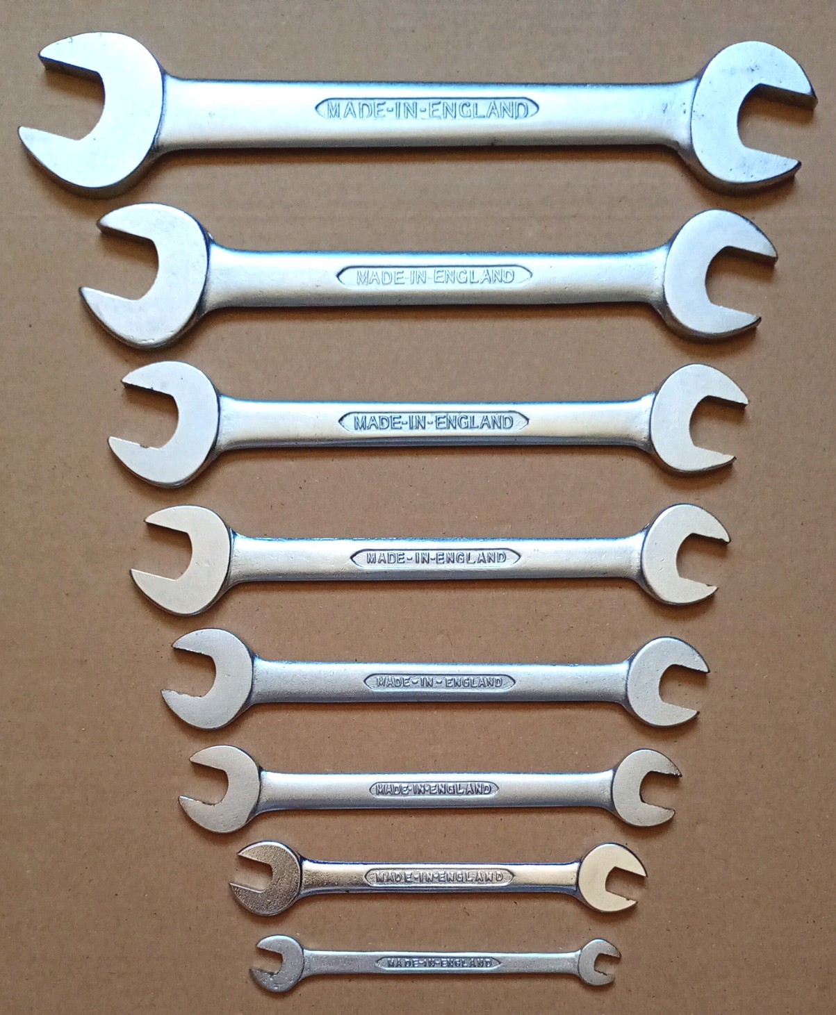 Bedford Vanadium Open Ended Spanners x 8 • Metric Sizes: 6/7mm – 10mm to 22mm