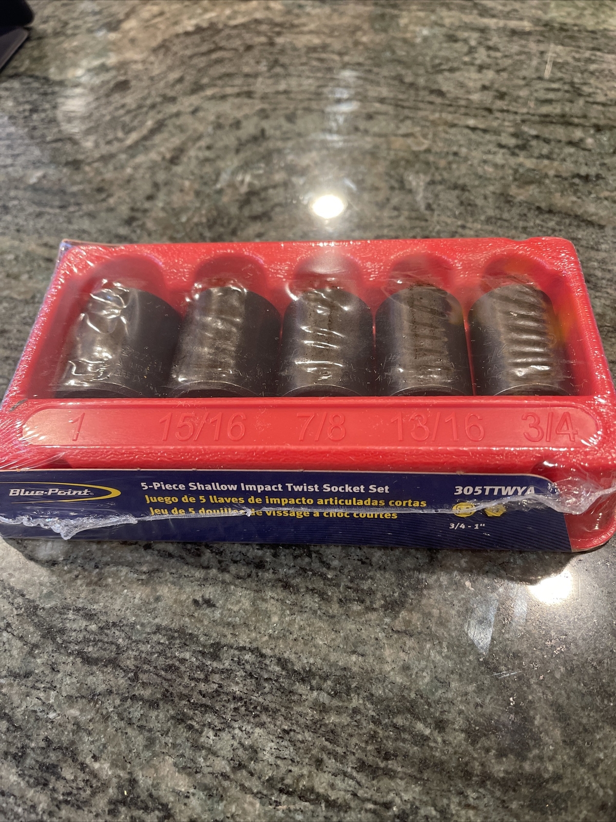 Blue-point by snap On 305ttwya 3/4-1” twist shallow socket set sealed