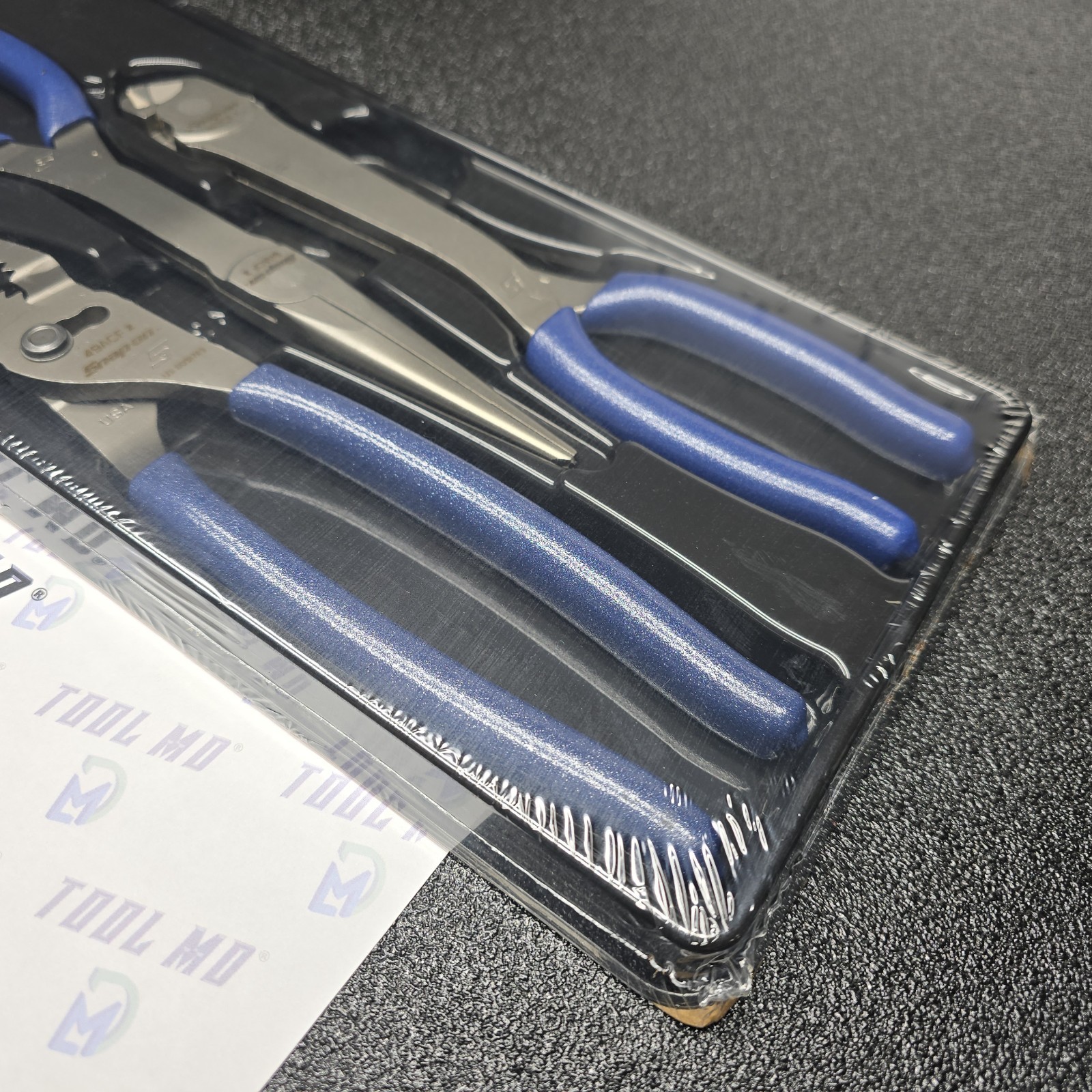 Snap-on Tools NEW 3pc POWER BLUE Soft Grip Heavy Duty Pliers Lot Set PL330ACFMB
