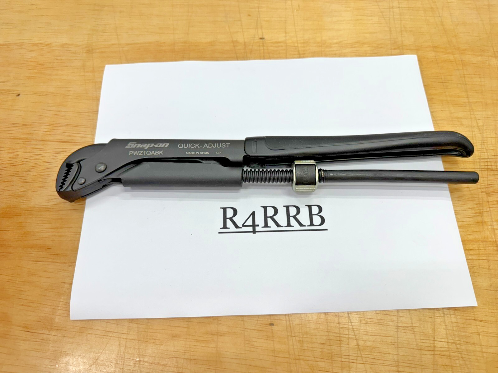 Snap-on Tools SPAIN RARE NEW BLACK Soft Grip Quick Adjust Wrench Pliers PWZ1QABK
