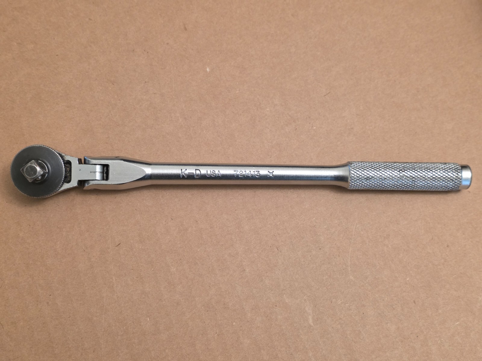 KD TOOLS USA NOS RARE K-D 3/8” Flex Head Ratchet RHFT 721413 Fine Tooth K-D