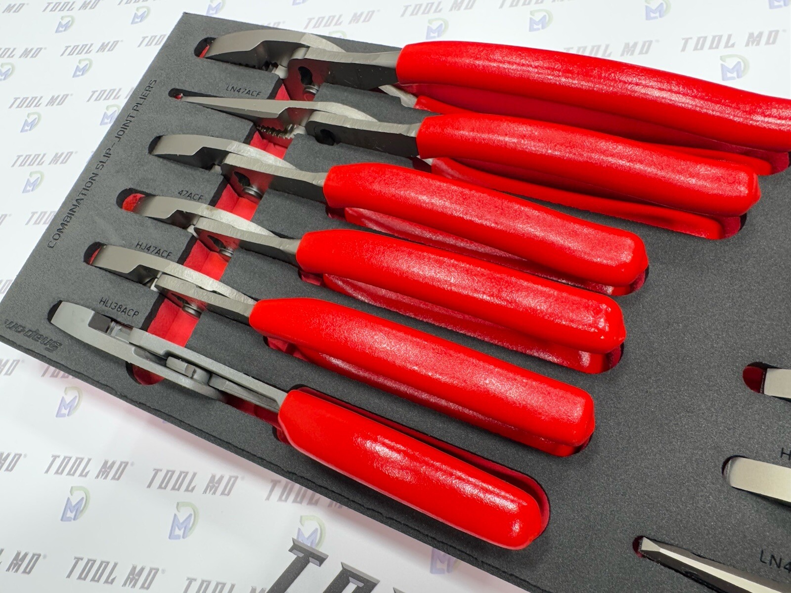 Snap-on Tools USA NEW RED 12pc Master Slip Joint Pliers Foam Set PLSJ1200FR