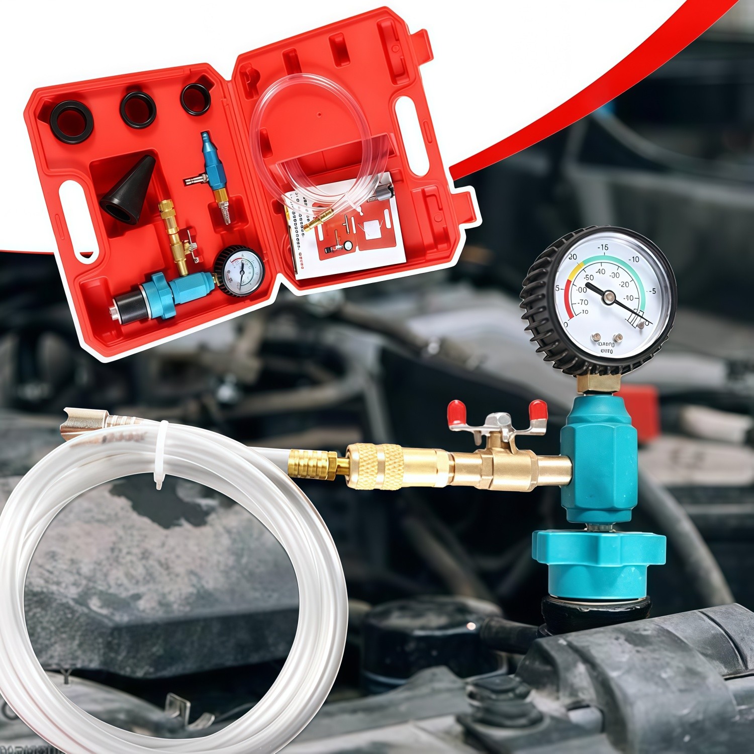 Auto Coolant Vacuum Kit Cooling System Vacuum Radiator Kit Refill & Purging Tool