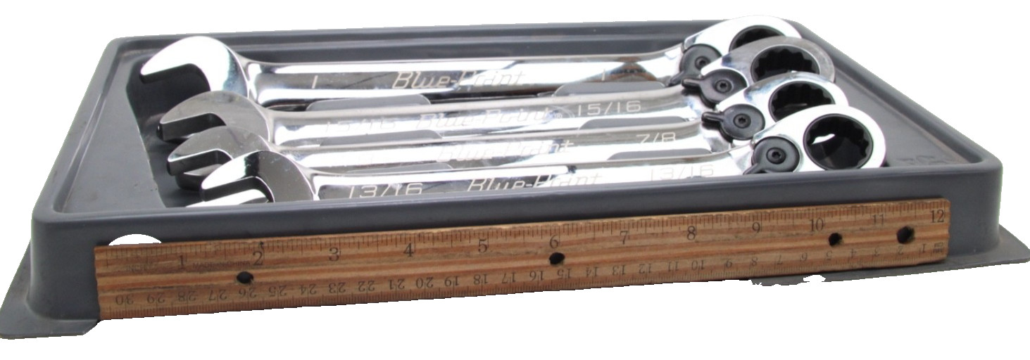 Blue Point 13/16″ – 1″ SAE Chrome 4 Piece 12 Point Ratcheting Wrench Set USA
