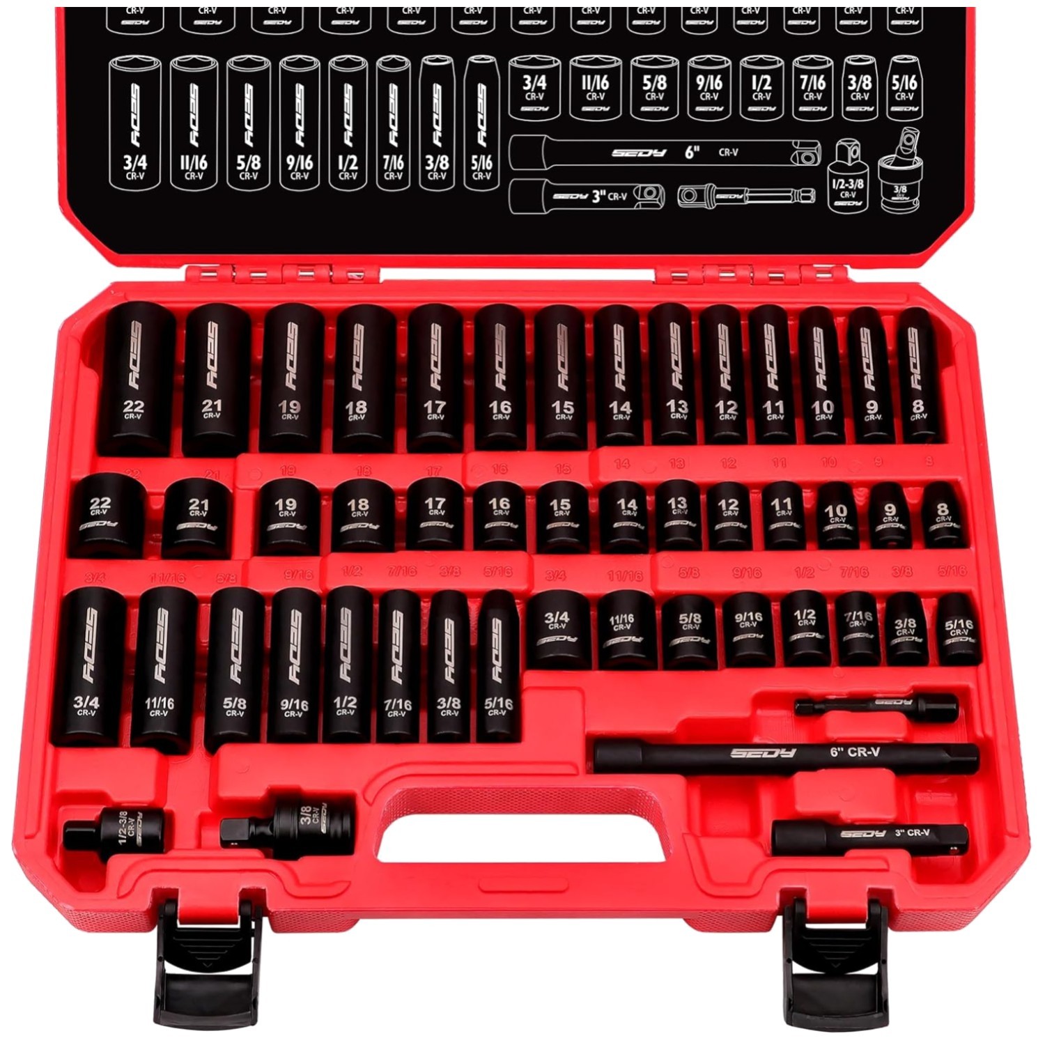 High Durability 49-Piece Socket Set – Metric & SAE Sizes