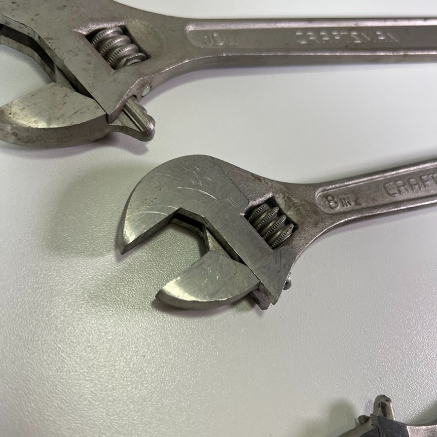 Vintage Craftsman Crescent Adjustable Wrench Tool Set (6, 8, 10 in) USA Lot (3x)