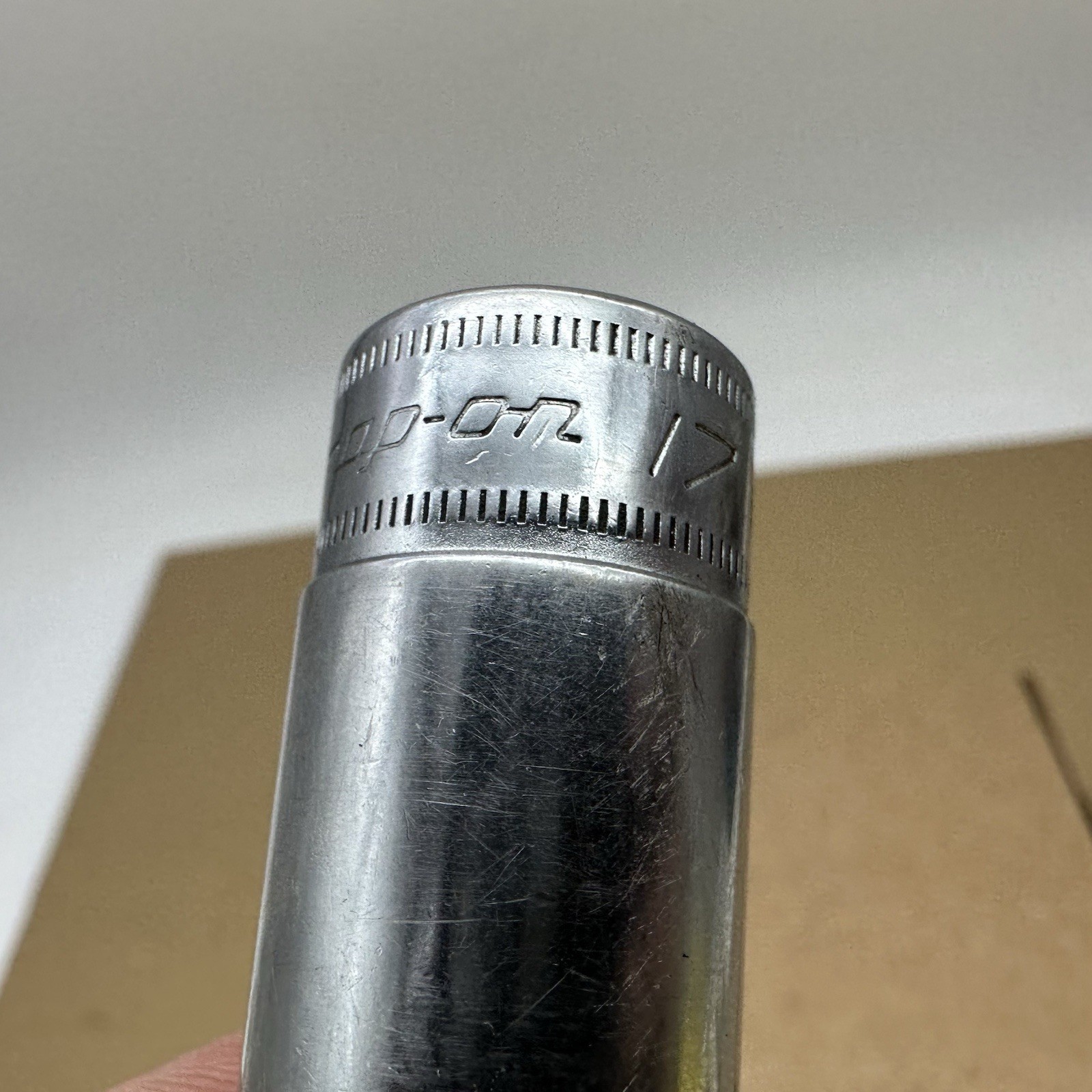 Snap-On #SFSM17 17MM Metric Deep Chrome Socket 3/8″ Drive 6PT Made In USA VGUC