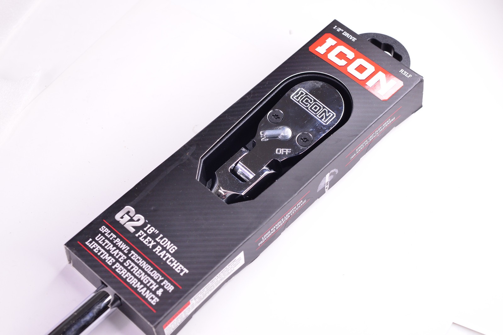 New ICON G2 Series 1/2″ Drive R3LF FLEX Ratchet Long Handle 18 Inches Long 70423