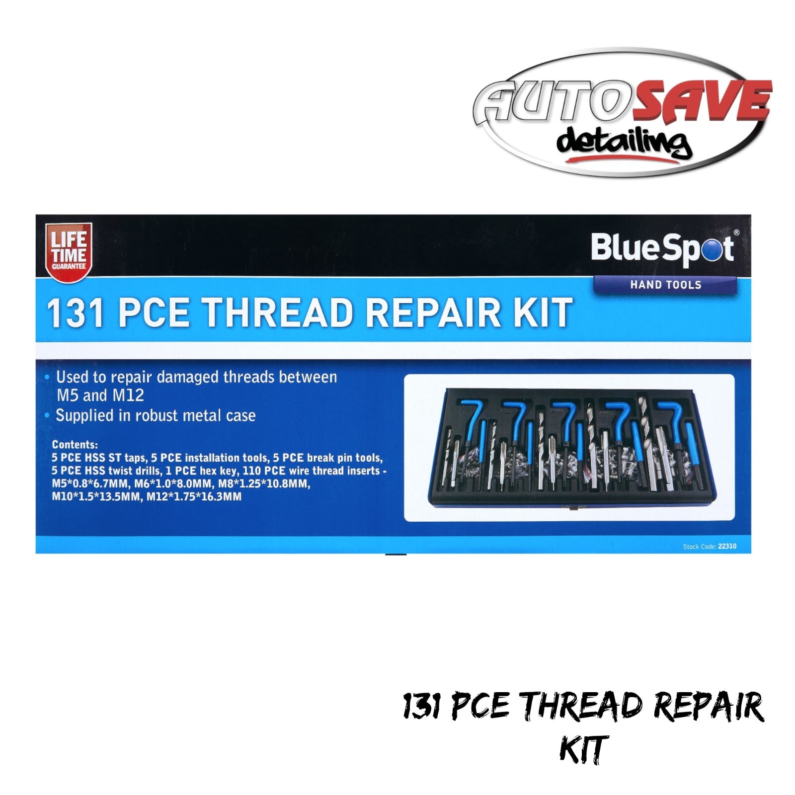 BlueSpot – 131 PCE Thread Repair Kit