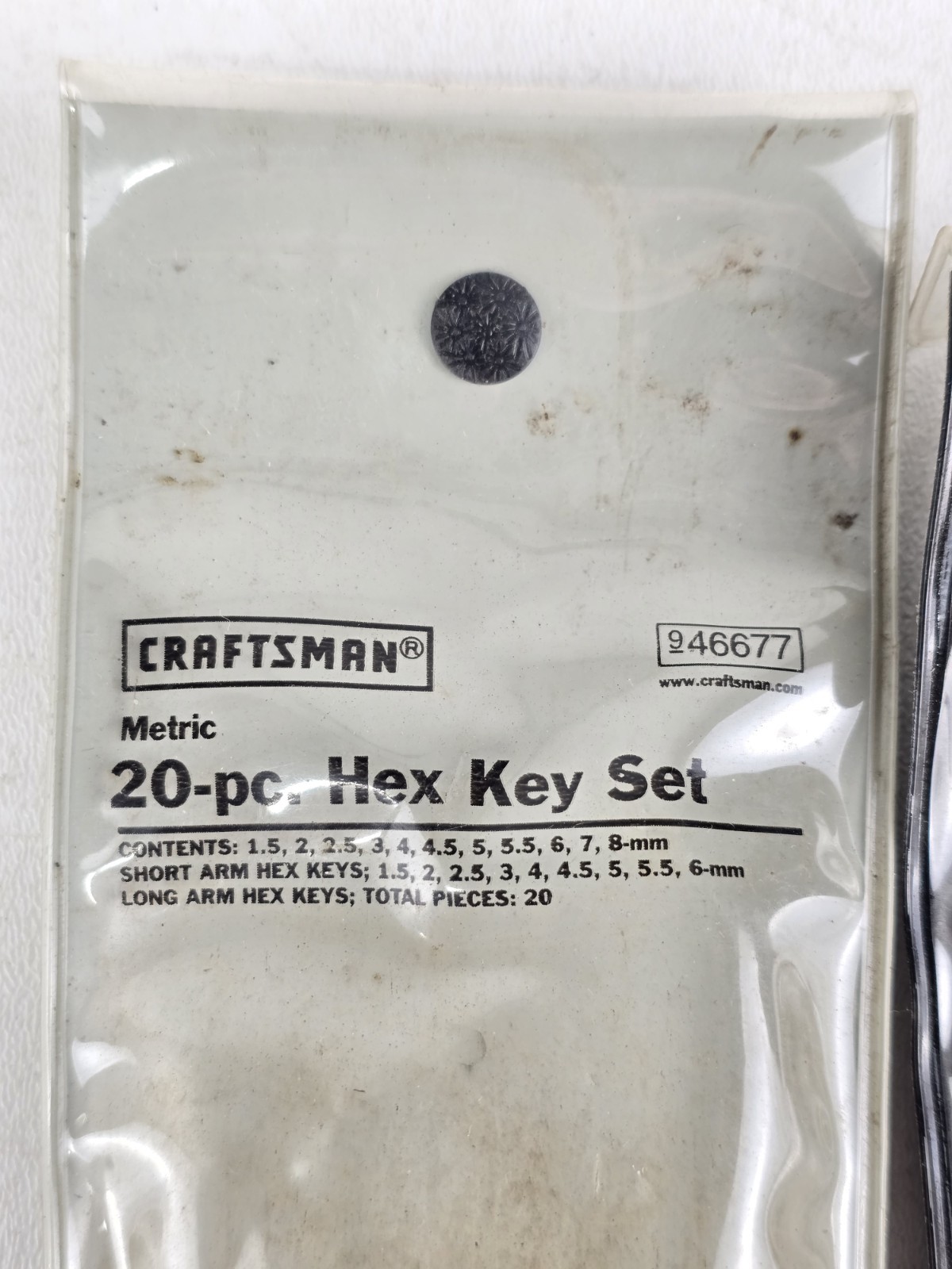Vtg Craftsman 20 pc. Hex Key set Metric & Standard 9-46677 & 9-46696 Incomplete