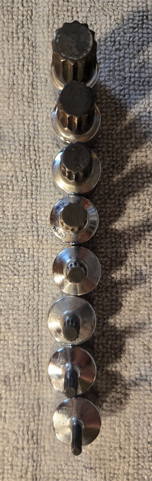 Mac Tools SXMTS8B 3/8″ Drive 8 pc Triple Square Driver Set, 4mm-16mm, Used
