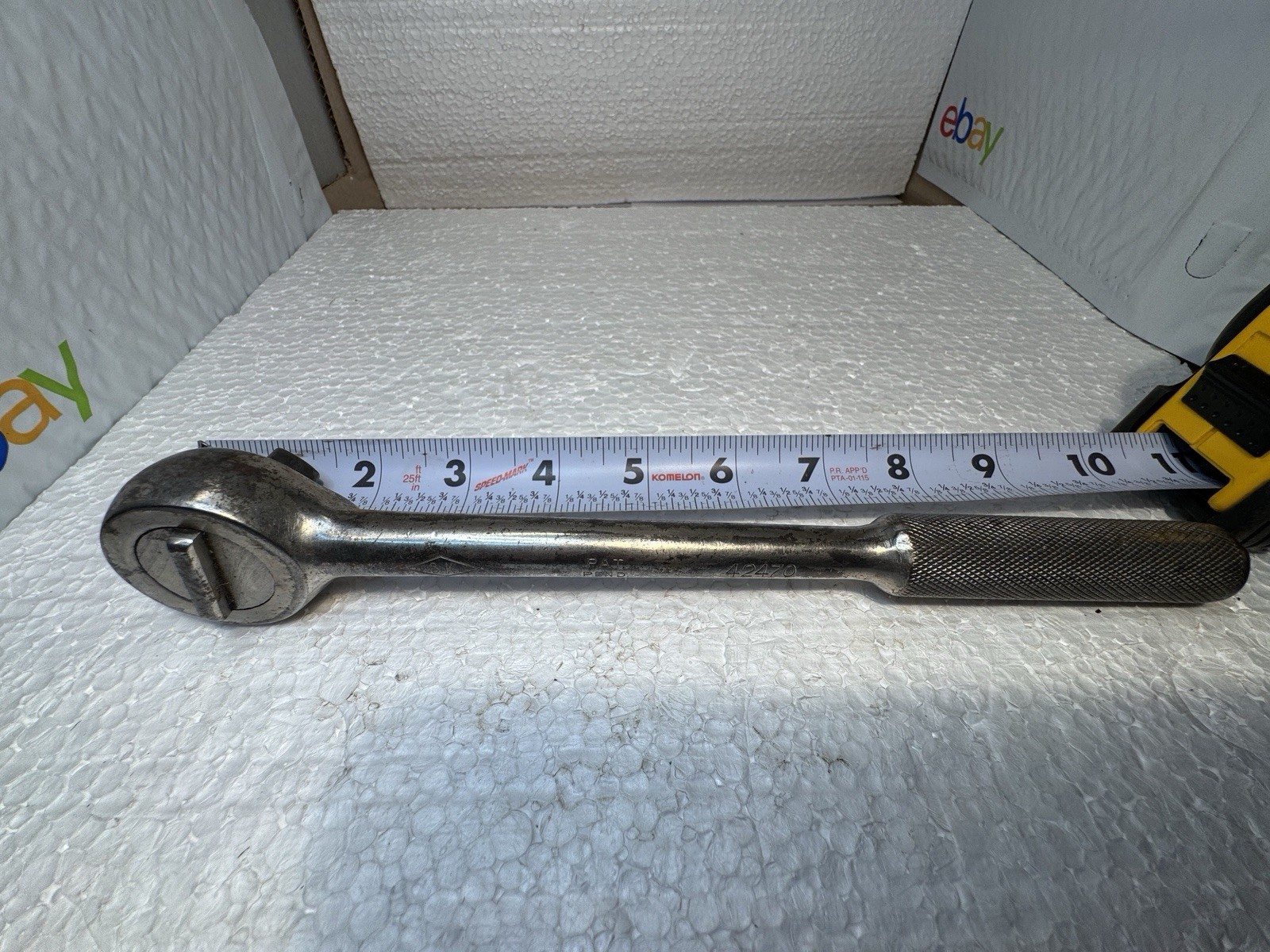 S-K TOOLS 1/2″ DRIVE STD. 10.25″ RATCHET 42470 – USA S-K Diamond Vintage