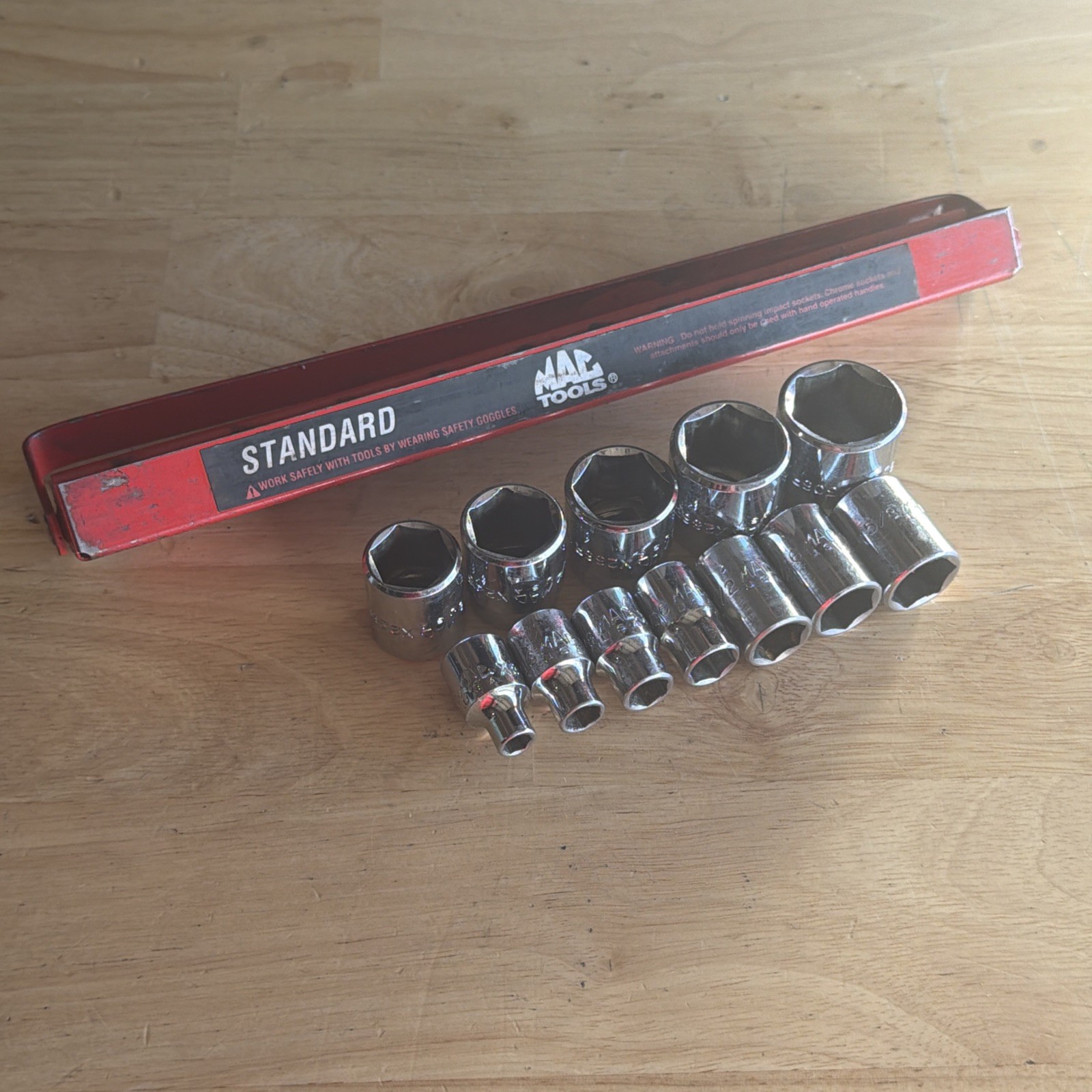 Mac Tools SAE Shallow Socket Set 3/8″ Drive 6 Point 12pc W/ Tray SX126TR USA