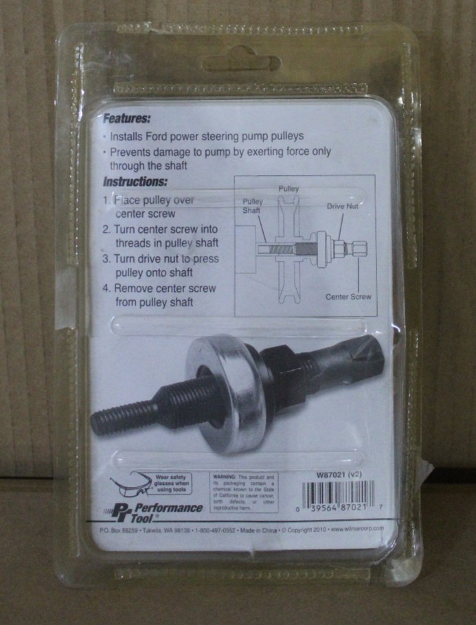 PERFORMANCE TOOL W87021 FORD POWER STEERING PUMP PULLEY INSTALLER