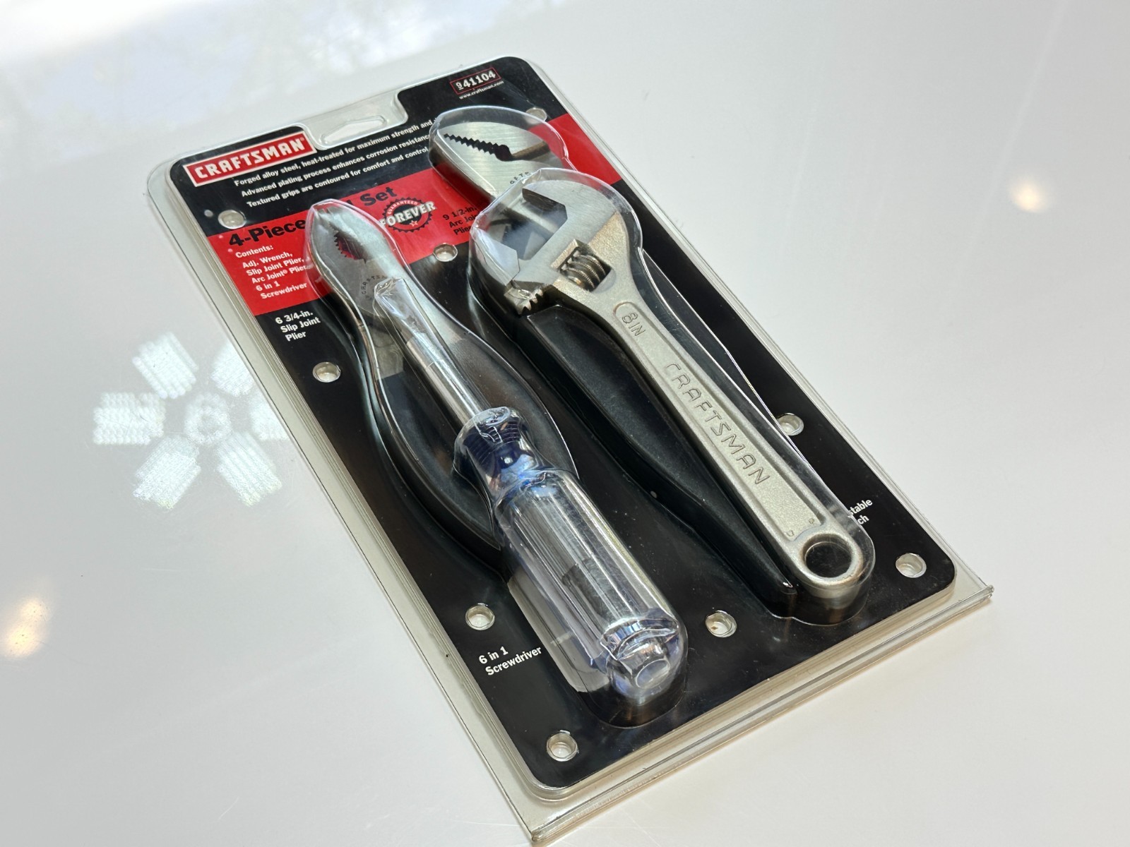 NOS Sears Craftsman USA 41104 4pc Tool Set, Adjustable Pliers 6-in-1 Screwdriver