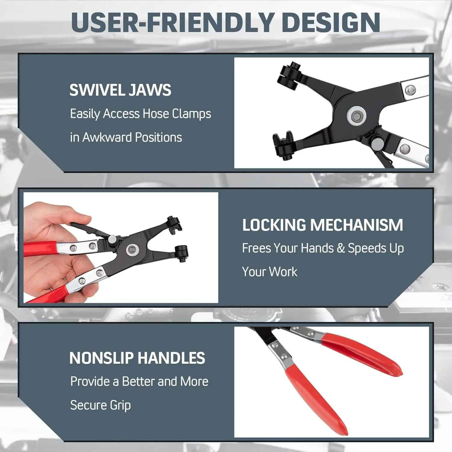 Hose Clamp Pliers, Wire Long Reach Hose Clamp Pliers Set Fuel Oil Water Hose Aut