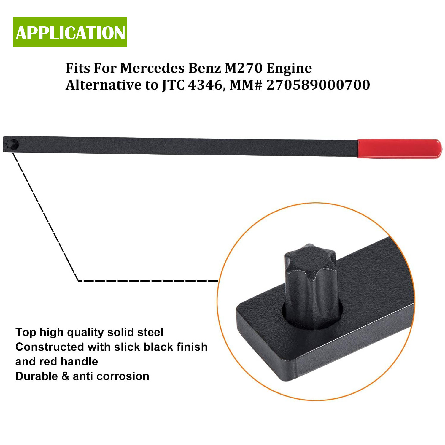 For Mercedes Benz M270 Serpentine Belt Wrench Tool, JTC 4346 & MM# 270589000700