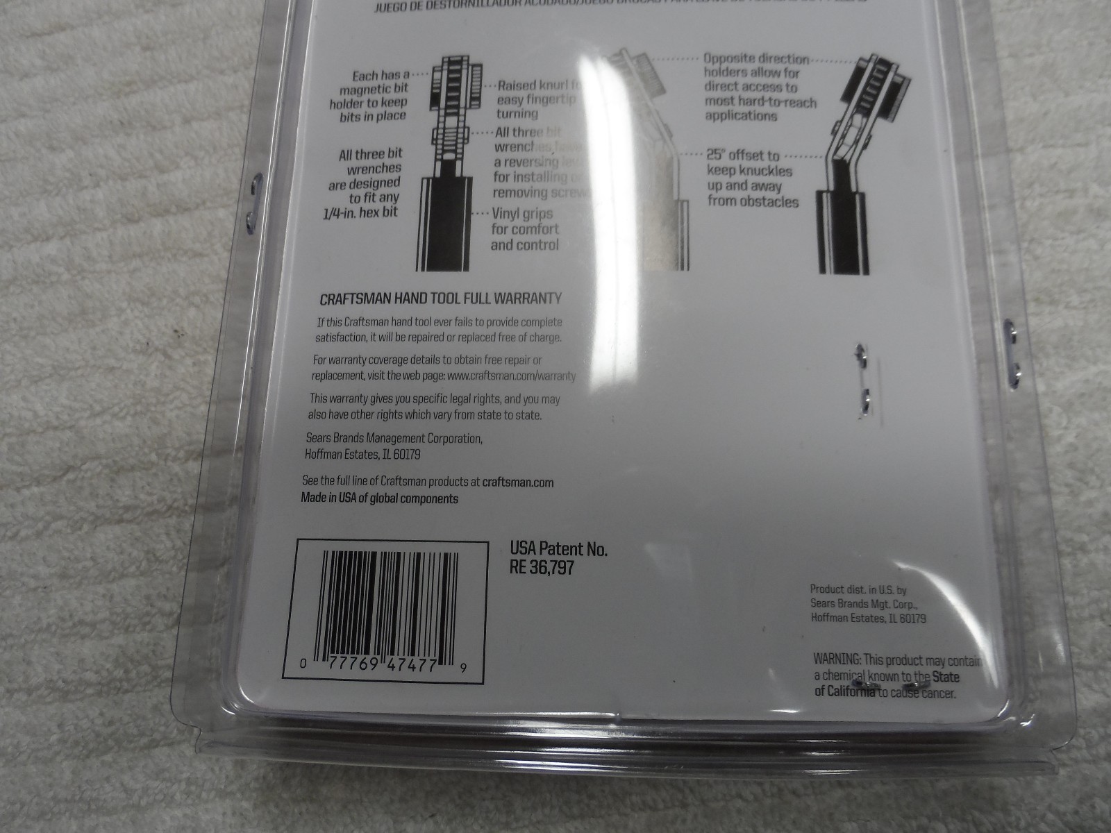 Craftsman 7pc Offset Screwdriver Bit Ratchet Wrench Set, made USA – Part # 47477