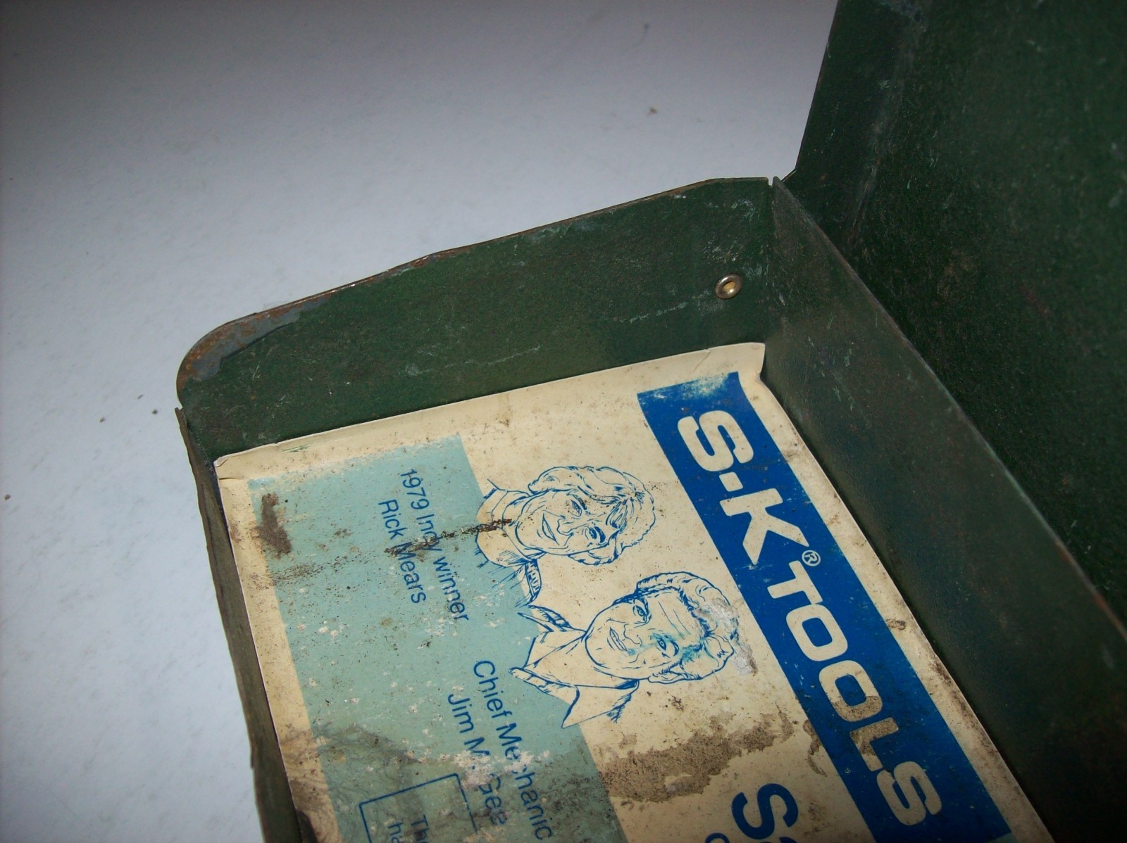 EMPTY Vintage S-K Tools 1/2″ Dr Green Metal Socket Set 4116-80 Case Box