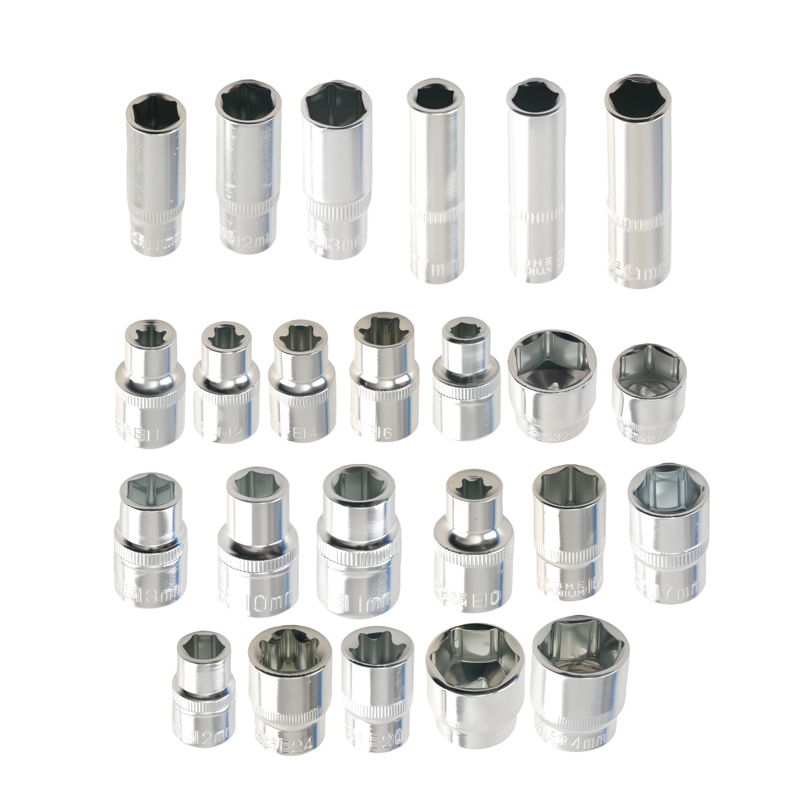 108PCS CR-V Socket Set 1/2 1/4 Drive Ratchets 10-32mm Mechanics Tool Kit