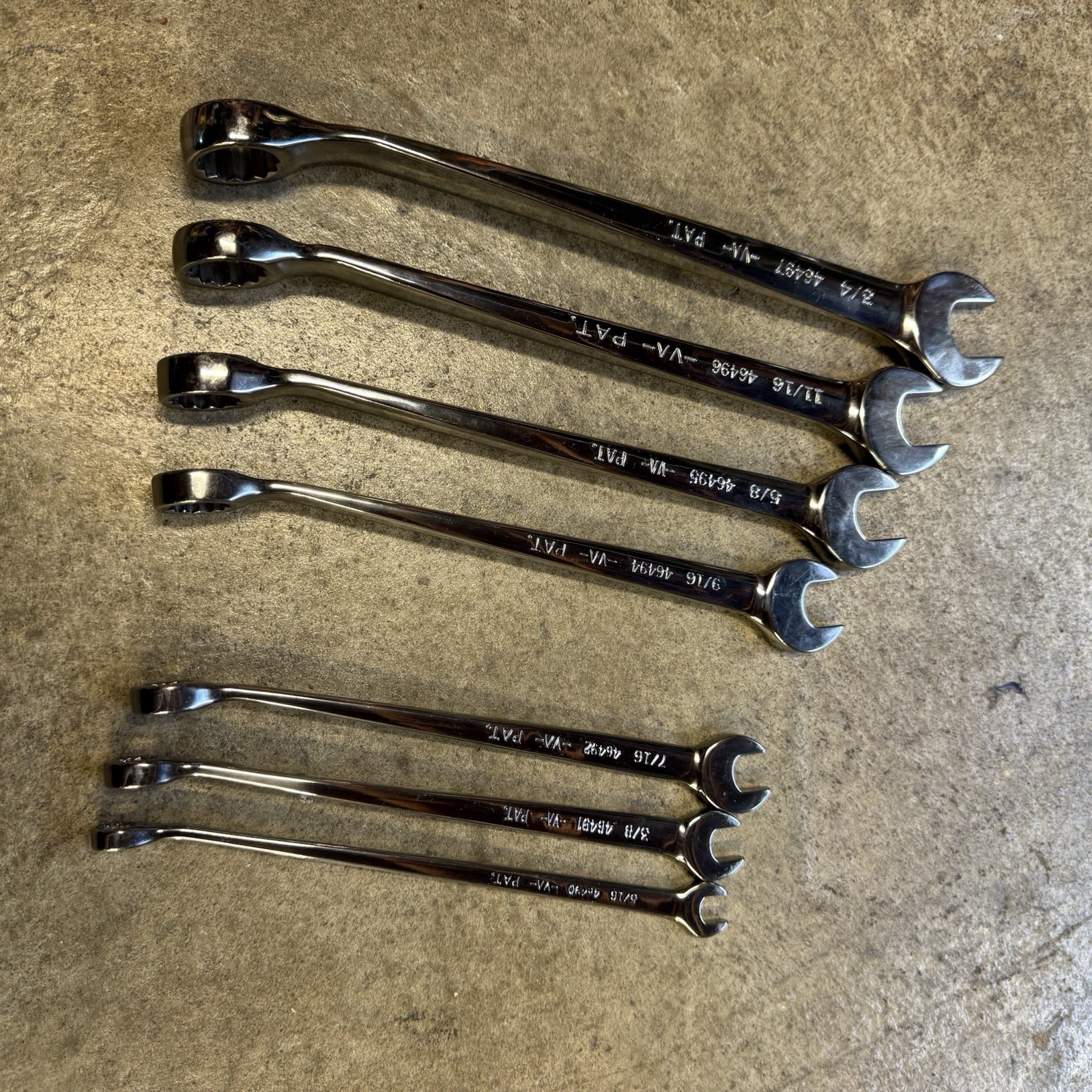 Craftsman Cross-Force SAE Combination Wrench Set NO 1/2” 7pc 5/16-3/4 USA 946520