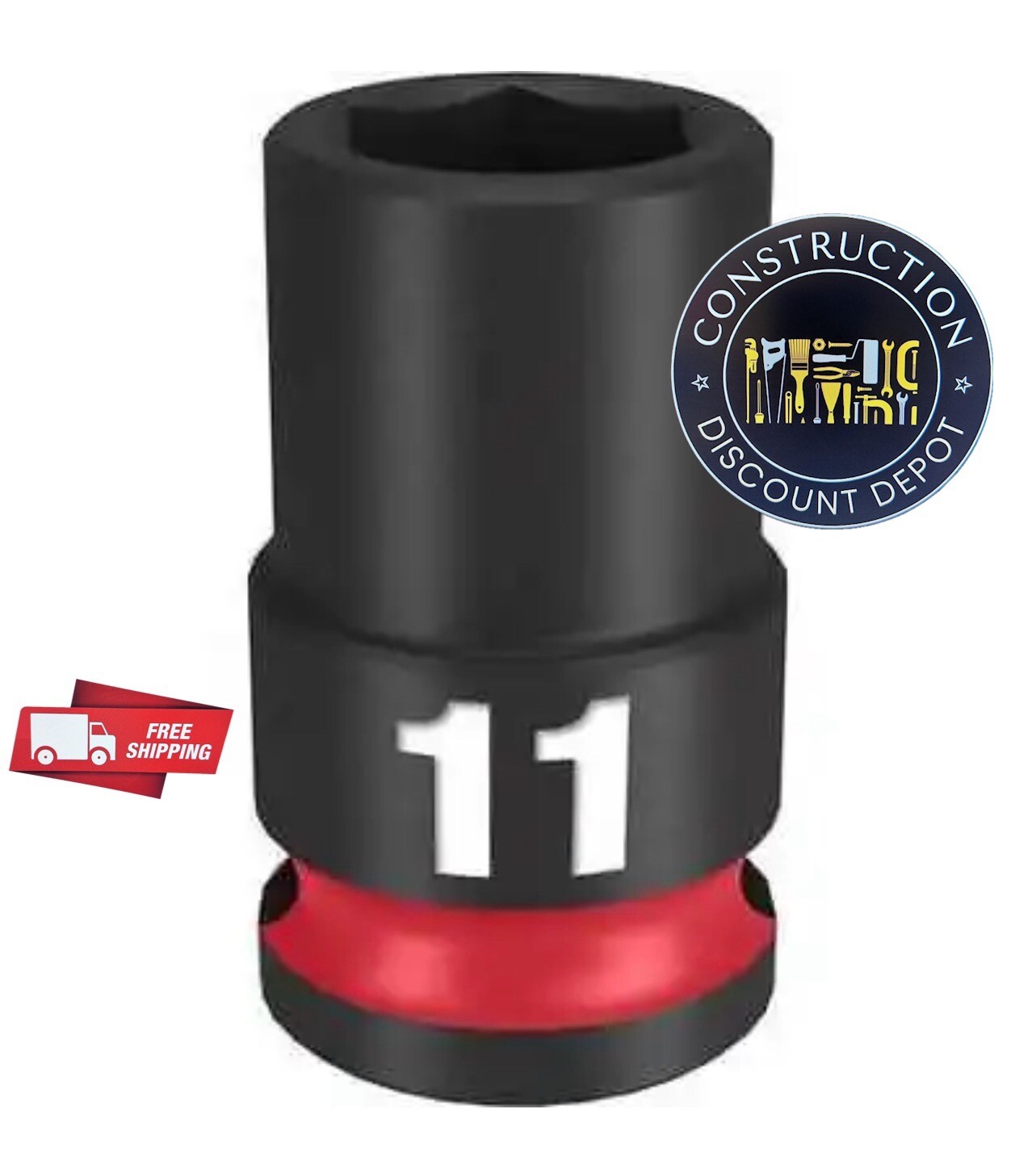 Milwaukee 49-66-6135 SHOCKWAVE Impact Duty 3/8 Drive 11mm Shallow 6 Point Socket