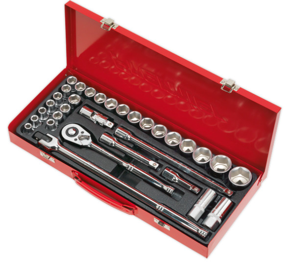 Sealey AK693 1/2 Sq Drive 6pt Walldrive Socket Set Metric Imperial