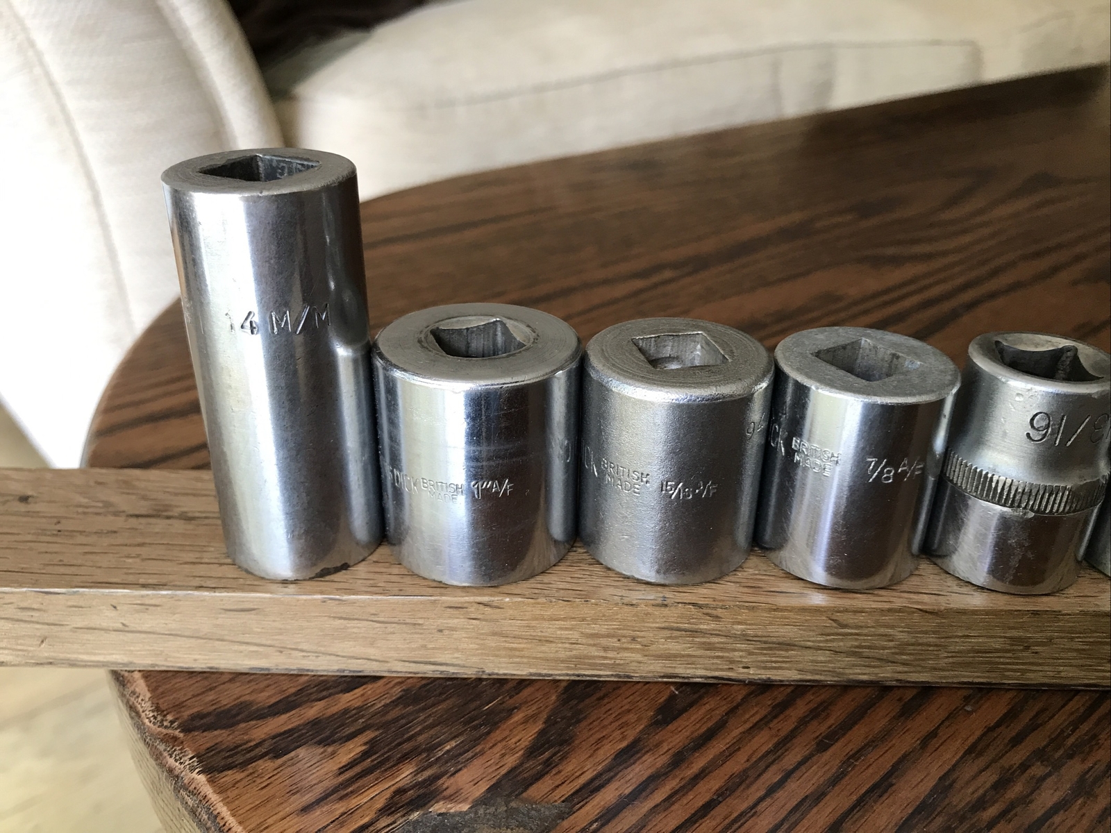 8 King Dick Sockets 1” To 7/16” AF With 1/2″ Drive.No 3.