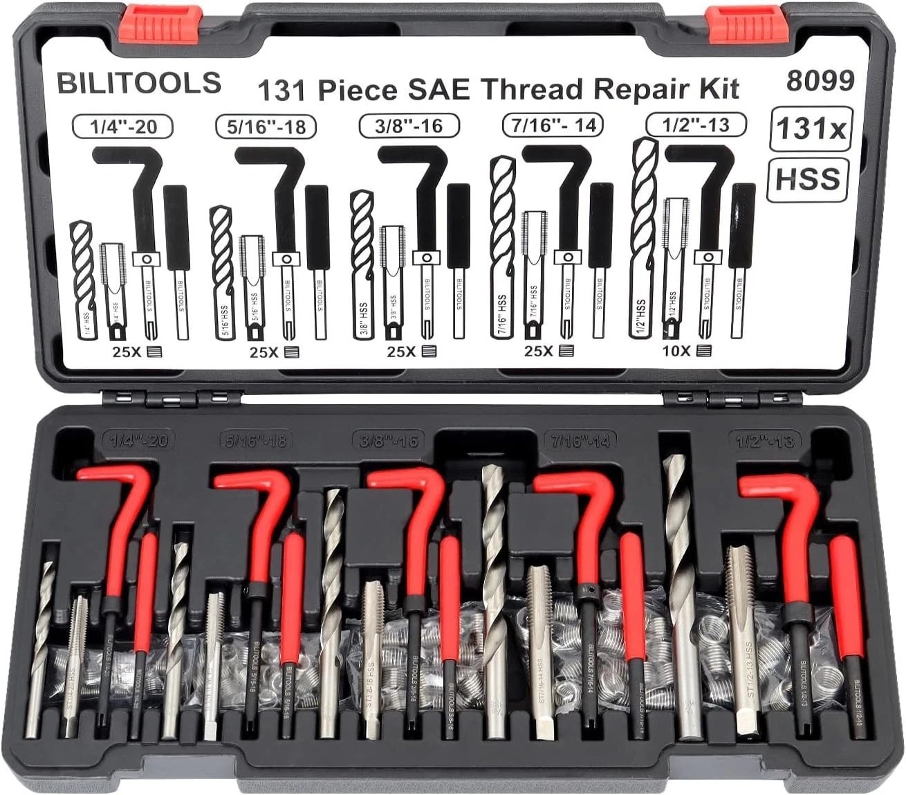 Helicoil Thread Repair Kit 131-Piece SAE Set