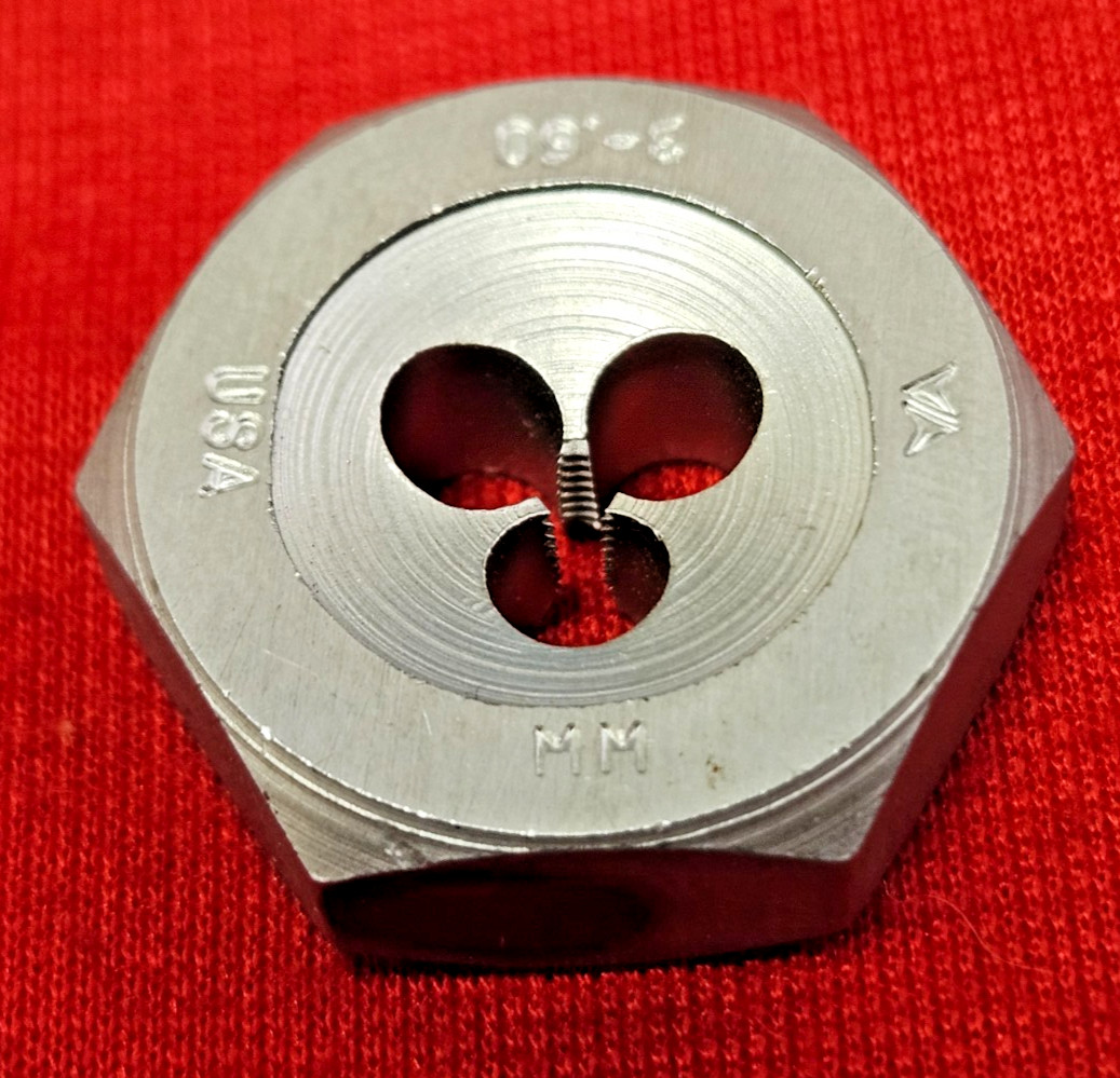 M3 X 0.60 Metric 1″ Hex Die 3MM Carbon Steel Alfa MHD71011