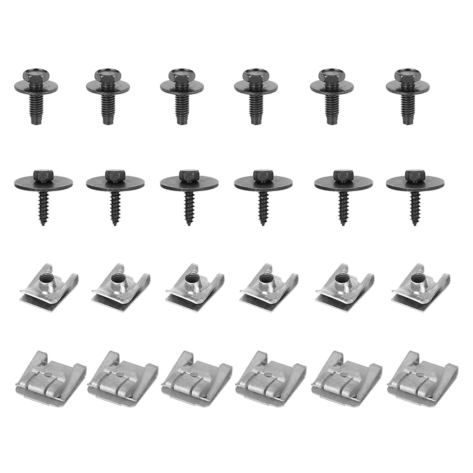 X AUTOHAUX 24pcs Engine Undertray Clips Screws Under Cover Splashguard Black