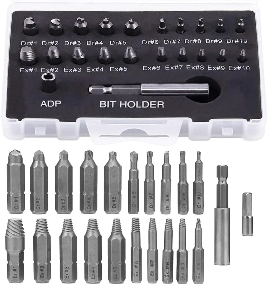 Yakamoz 22Pcs Mini Damaged Screw Extractor Kit Small Stripped Screws Remover…