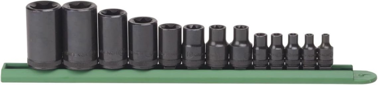 Durable 13-Piece E-Torx Socket Set with Black Oxide Finish & Heat Treatment