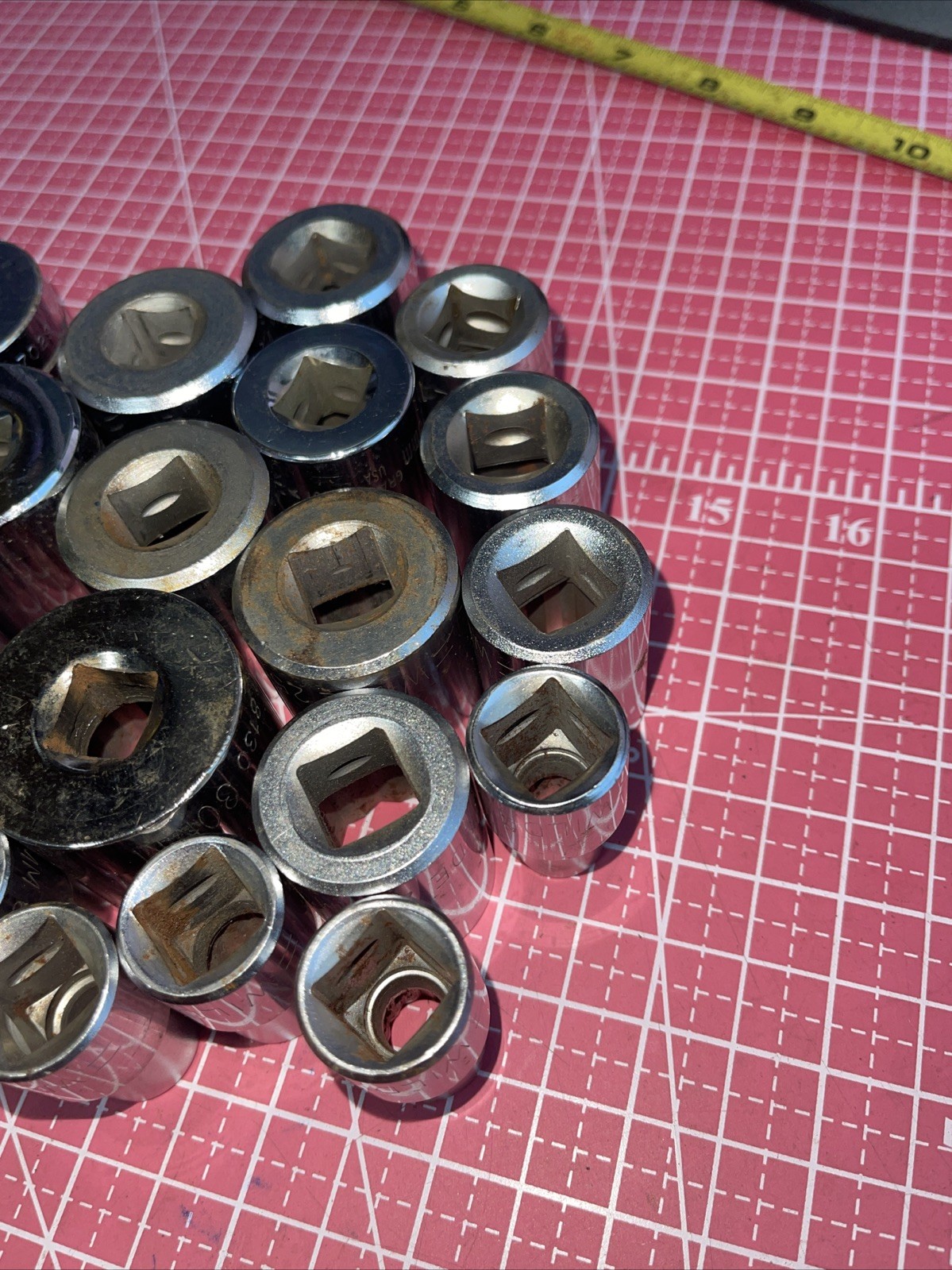 Wilde USA 23 Piece 10 – 32 MM Metric 1/2 drive 12 Point socket Set Easco KD Rare
