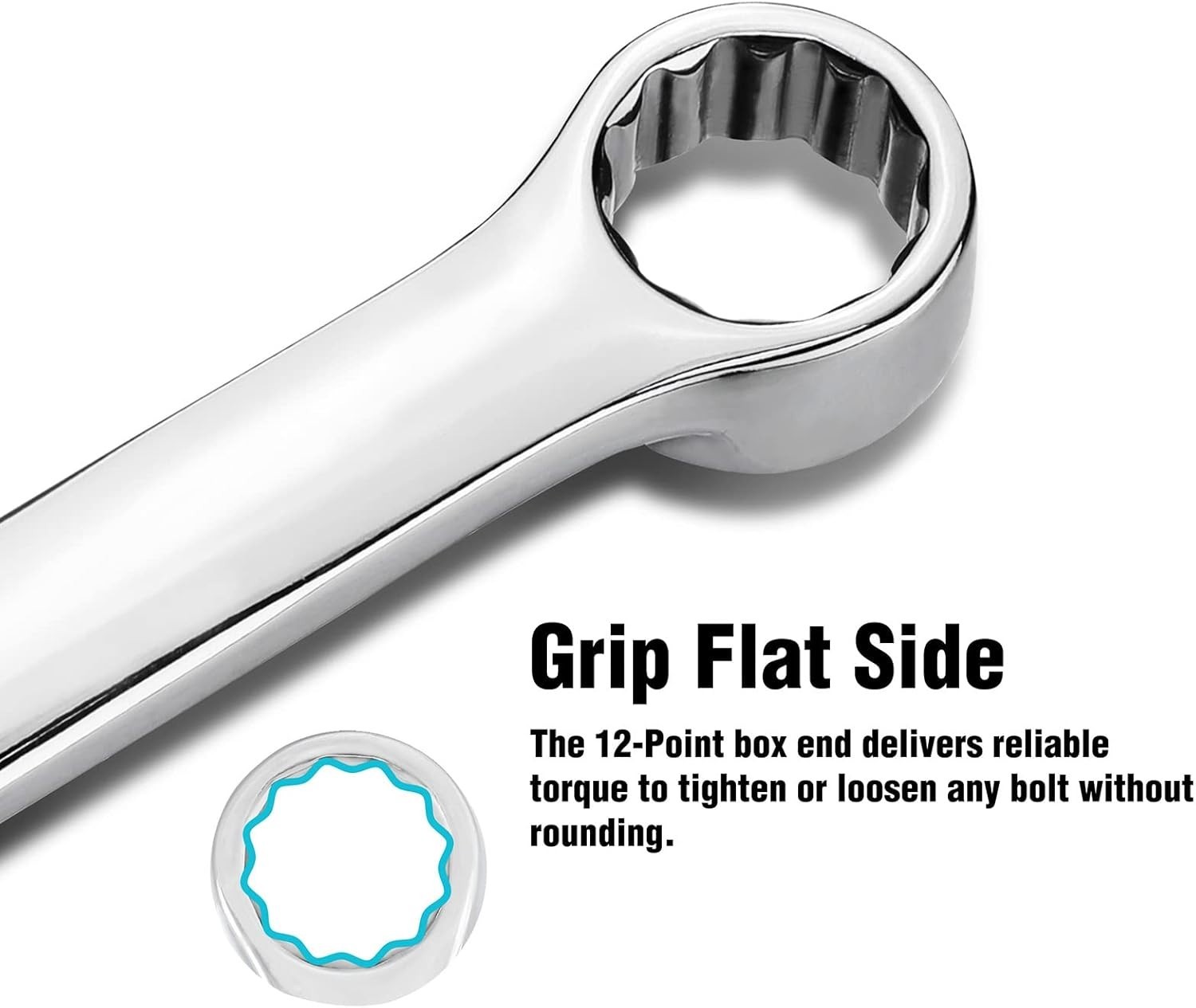 12mm Ratcheting Wrench – Extra Long 32.8cm, 72-Tooth CR-V Steel Mechanic Tool