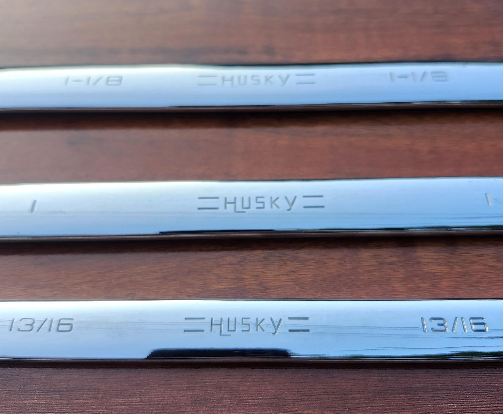 Vintage =Husky= USA 1-1/8″ to 1/4″ Full Polished Comb Wrench Set 11 Pc USA 🇺🇸