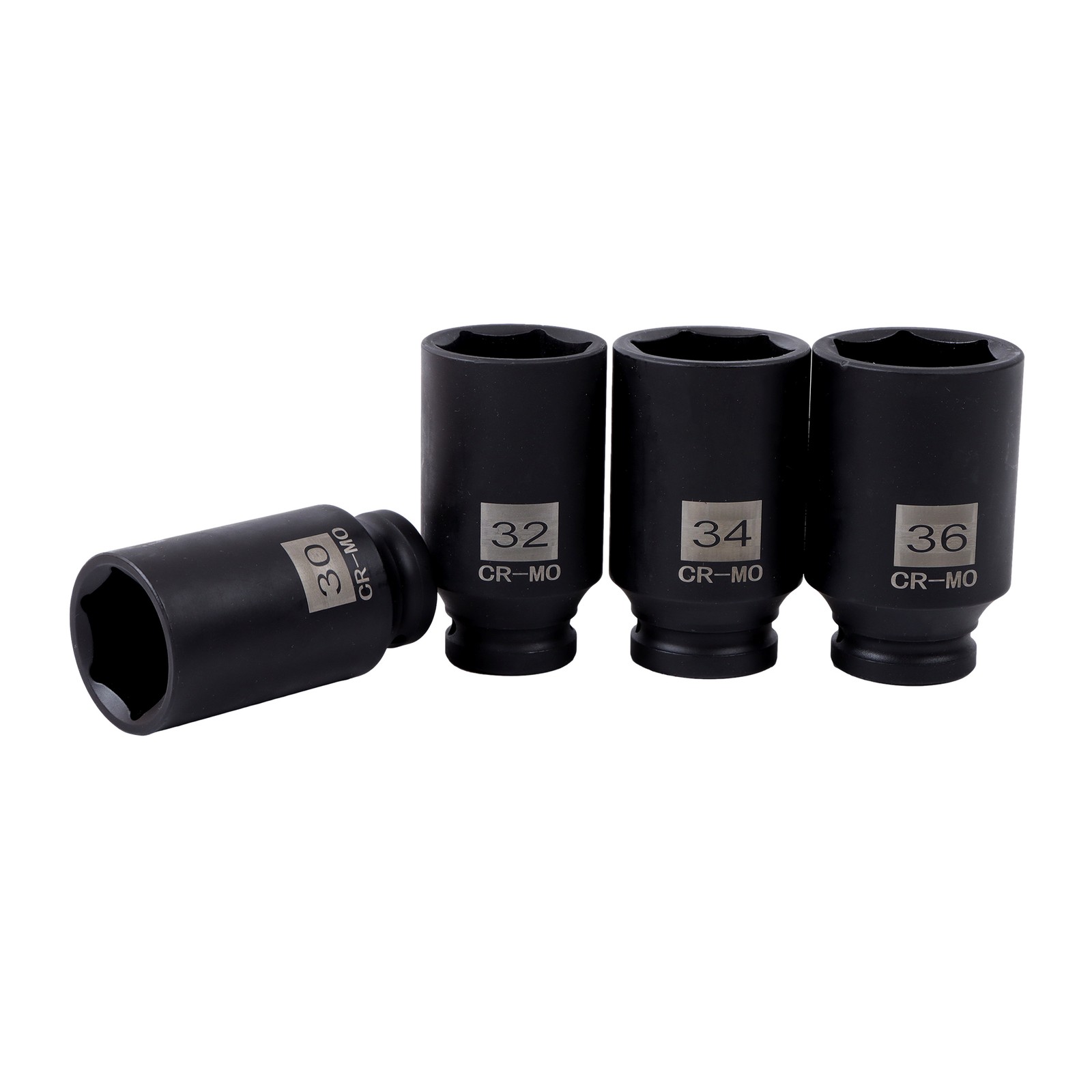 12pt 1/2″ Drive Deep Spindle Axle Nut Socket Set 30mm 32mm 34mm 36mm 4Pcs