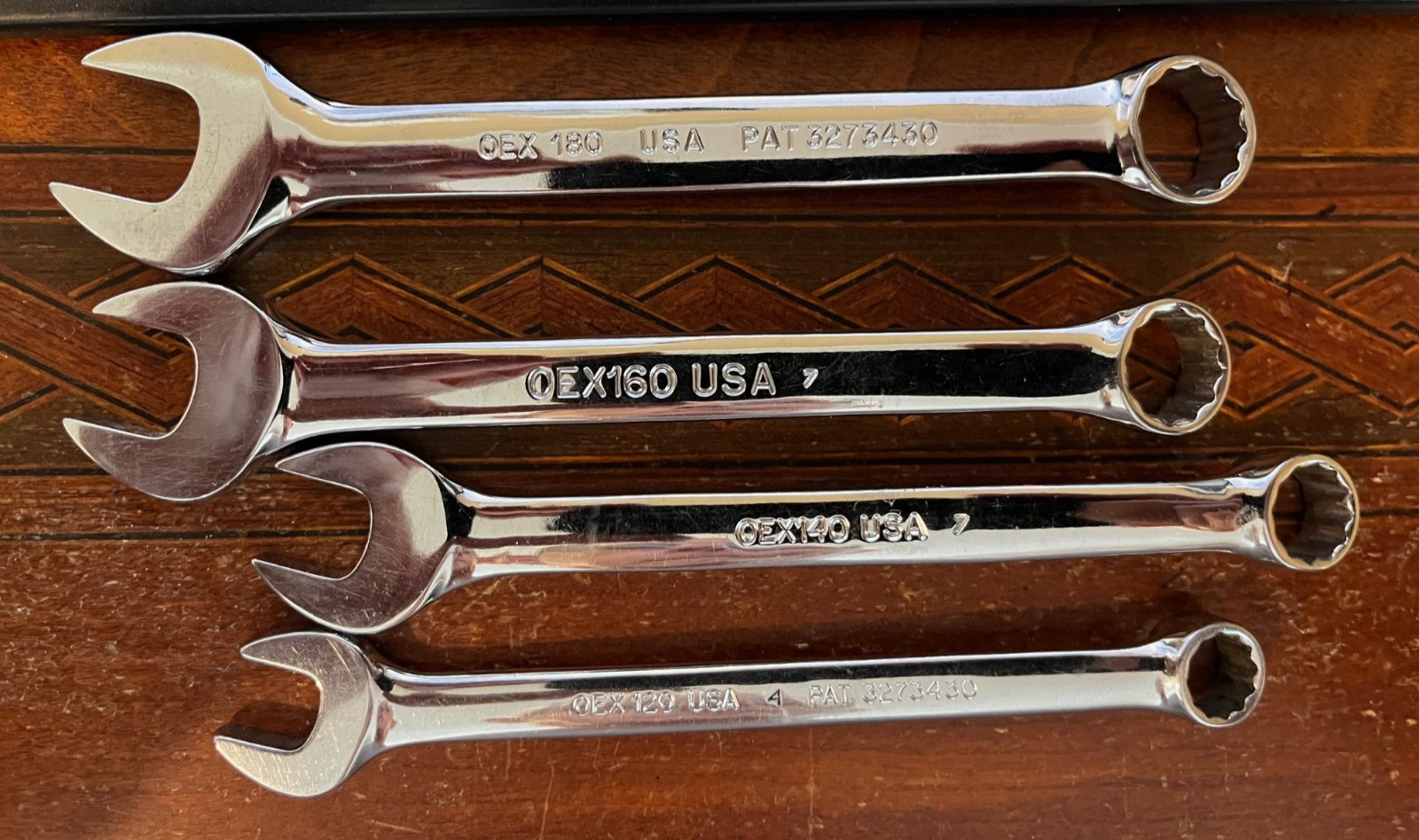 Snap-on Tools OEX120-240 12 Pt SAE Short Combination Wrench Chrome USA NICE!!!